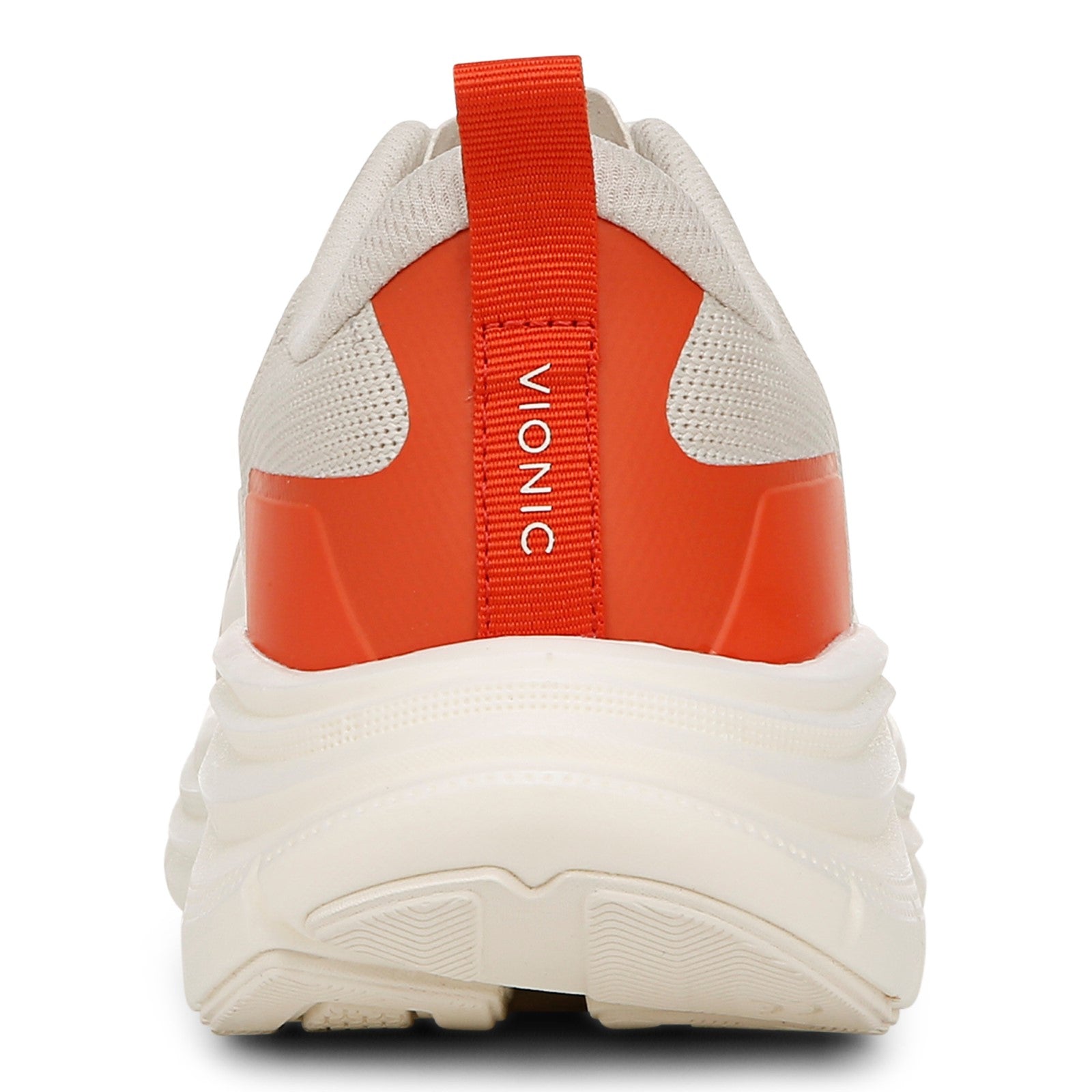Vionic Walk Max Women's Lace Up Comfort Sneaker - Cream/Tangerine - Back