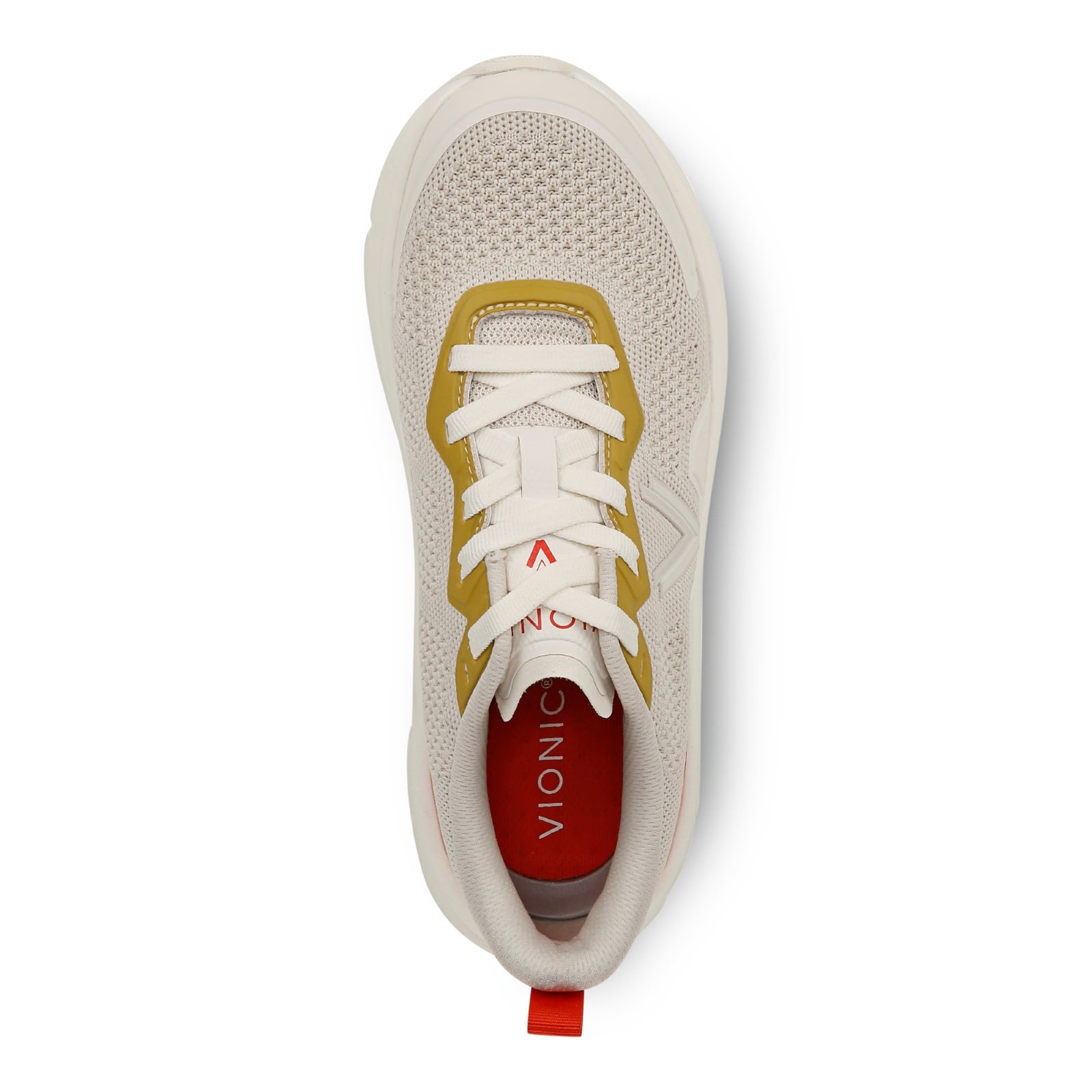 Vionic Walk Max Women's Lace Up Comfort Sneaker - Cream/Tangerine - Top