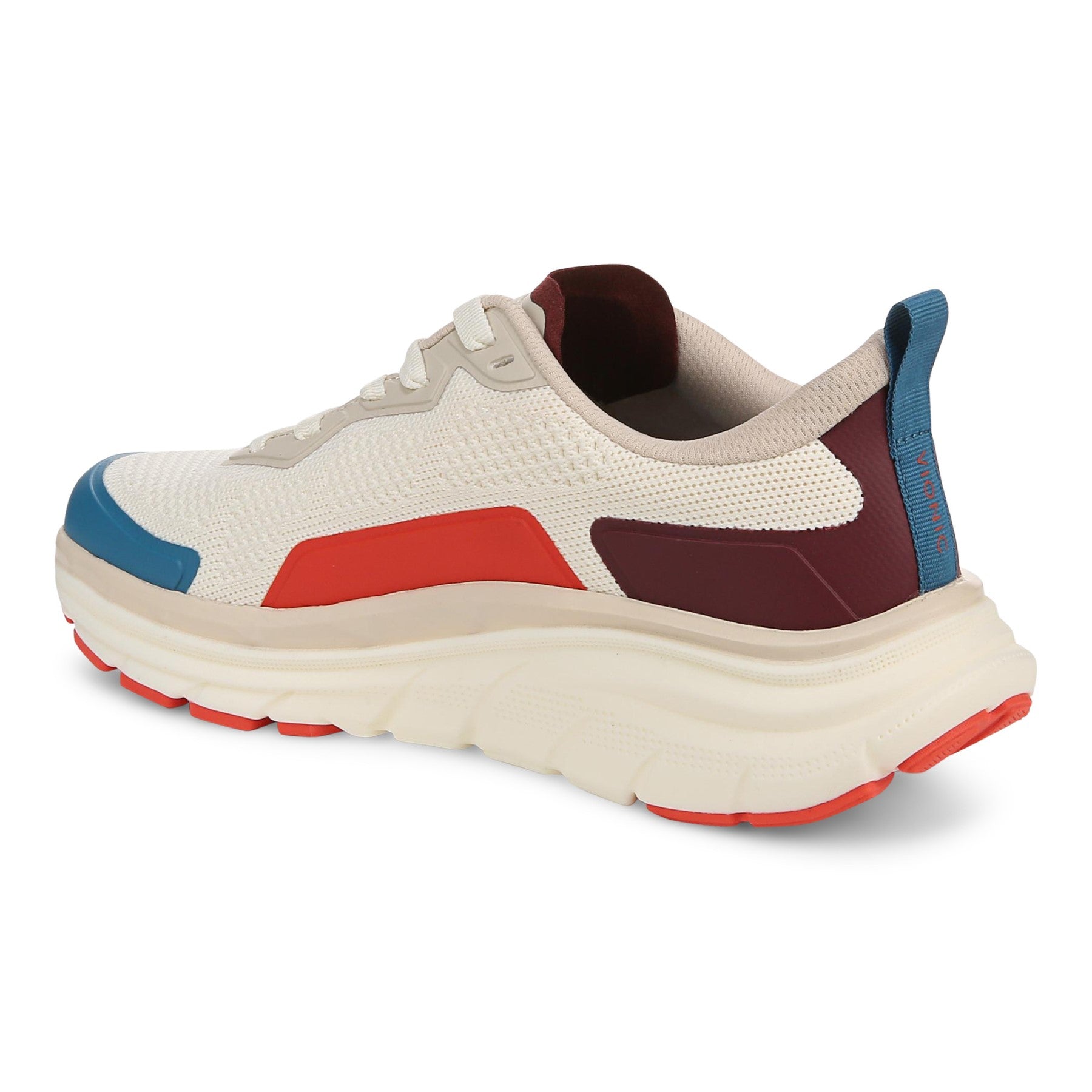 Vionic Walk Max Women's Lace Up Comfort Sneaker - Ivory Multi - Back angle