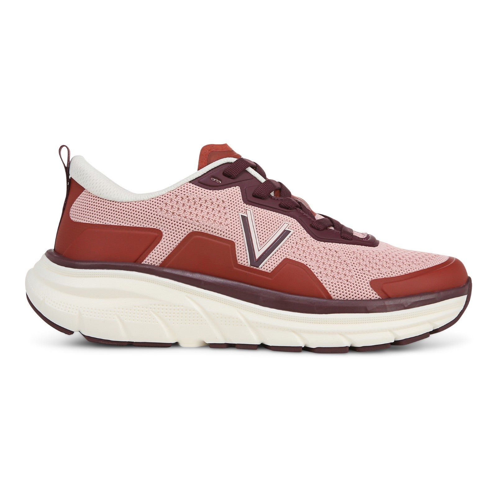 Vionic Walk Max Women's Lace Up Comfort Sneaker - Crystal Rose/Syrah - Right side