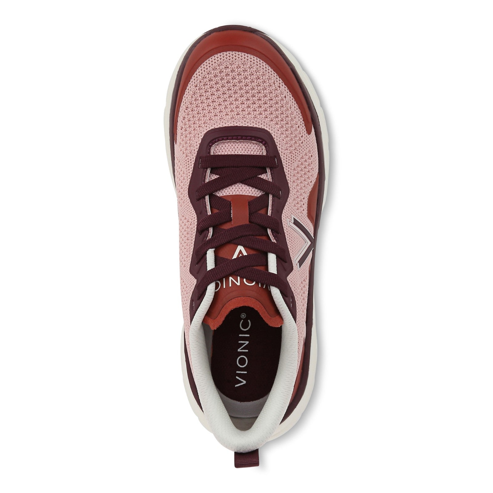 Vionic Walk Max Women's Lace Up Comfort Sneaker - Crystal Rose/Syrah - Top
