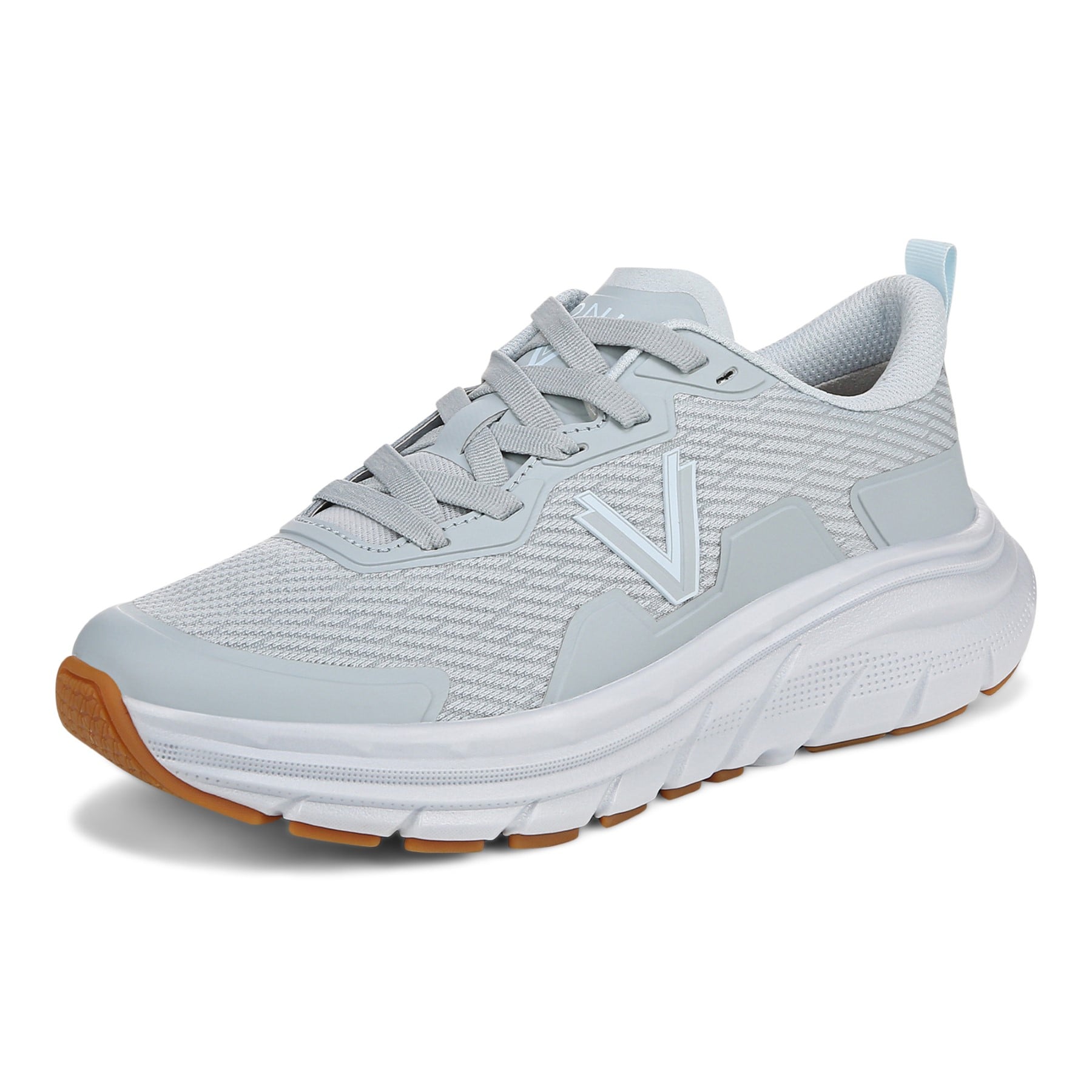 Vionic Walk Max Women's Lace Up Comfort Sneaker - Vintage Blue Haze - Left angle