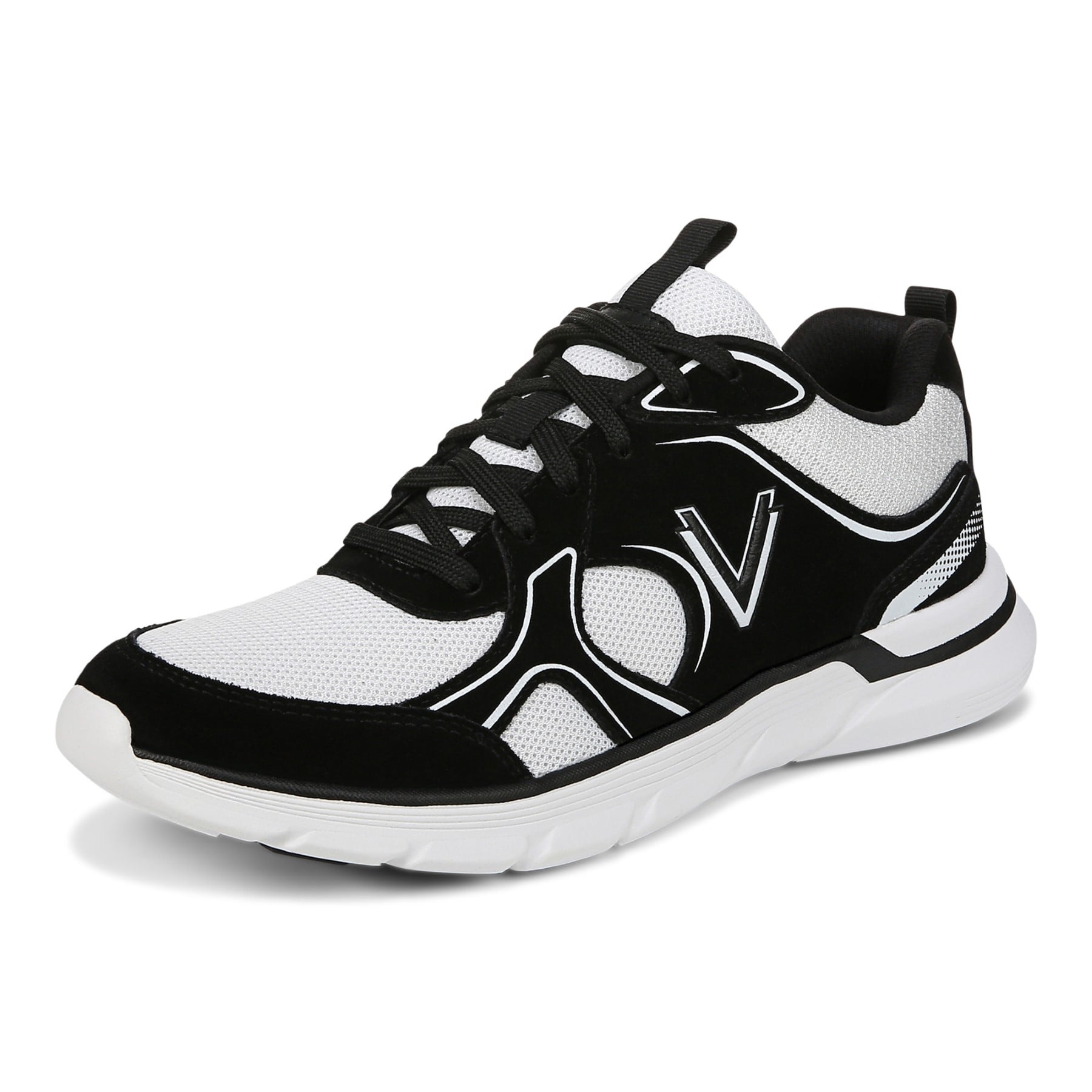 Vionic Walk Parkside Women's Walking Sneaker with Arch Support - White/black - Left angle