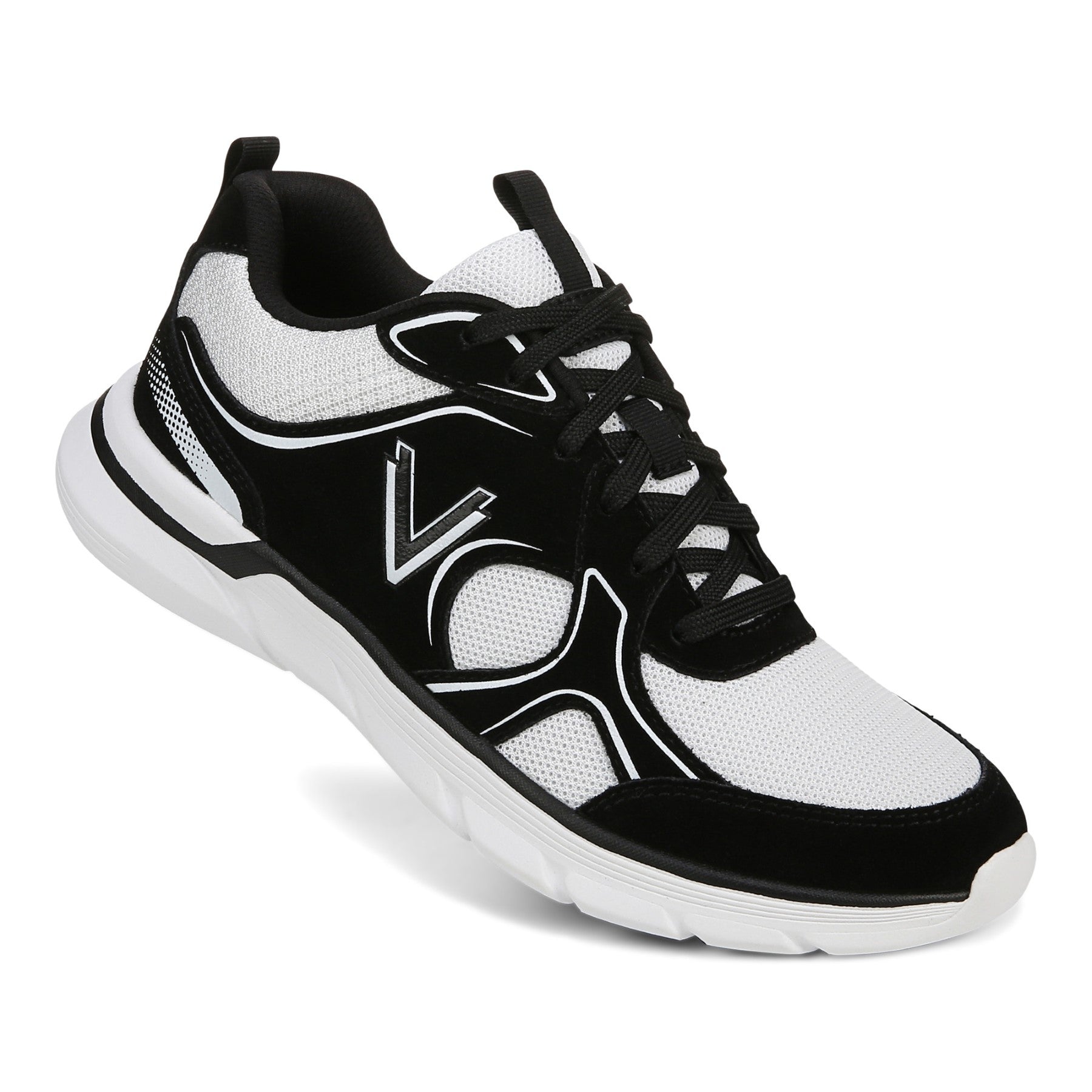 Vionic Walk Parkside Women's Walking Sneaker with Arch Support - White/black - WALK PARKSIDE-J3208F1101-WHITE BLACK-13fl-med