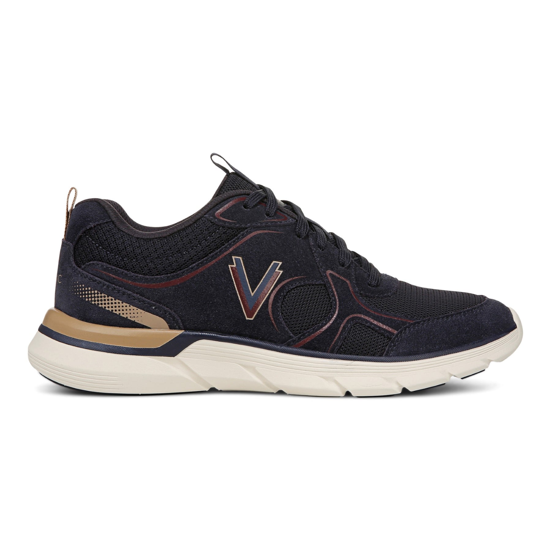 Vionic Walk Parkside Women's Walking Sneaker with Arch Support - Navy Blazer/cherry Jubilee - Right side