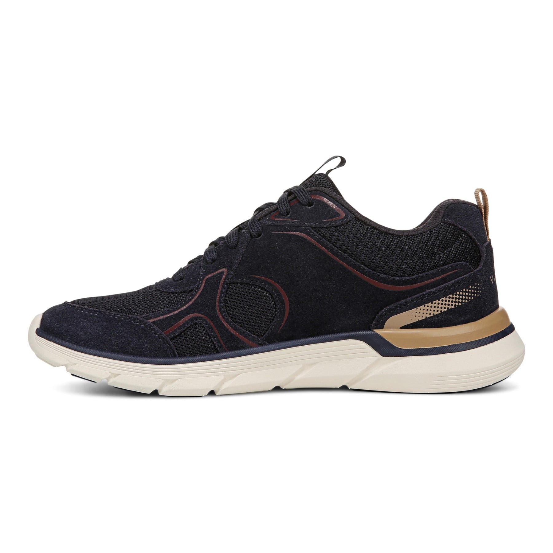 Vionic Walk Parkside Women's Walking Sneaker with Arch Support - Navy Blazer/cherry Jubilee - Left Side
