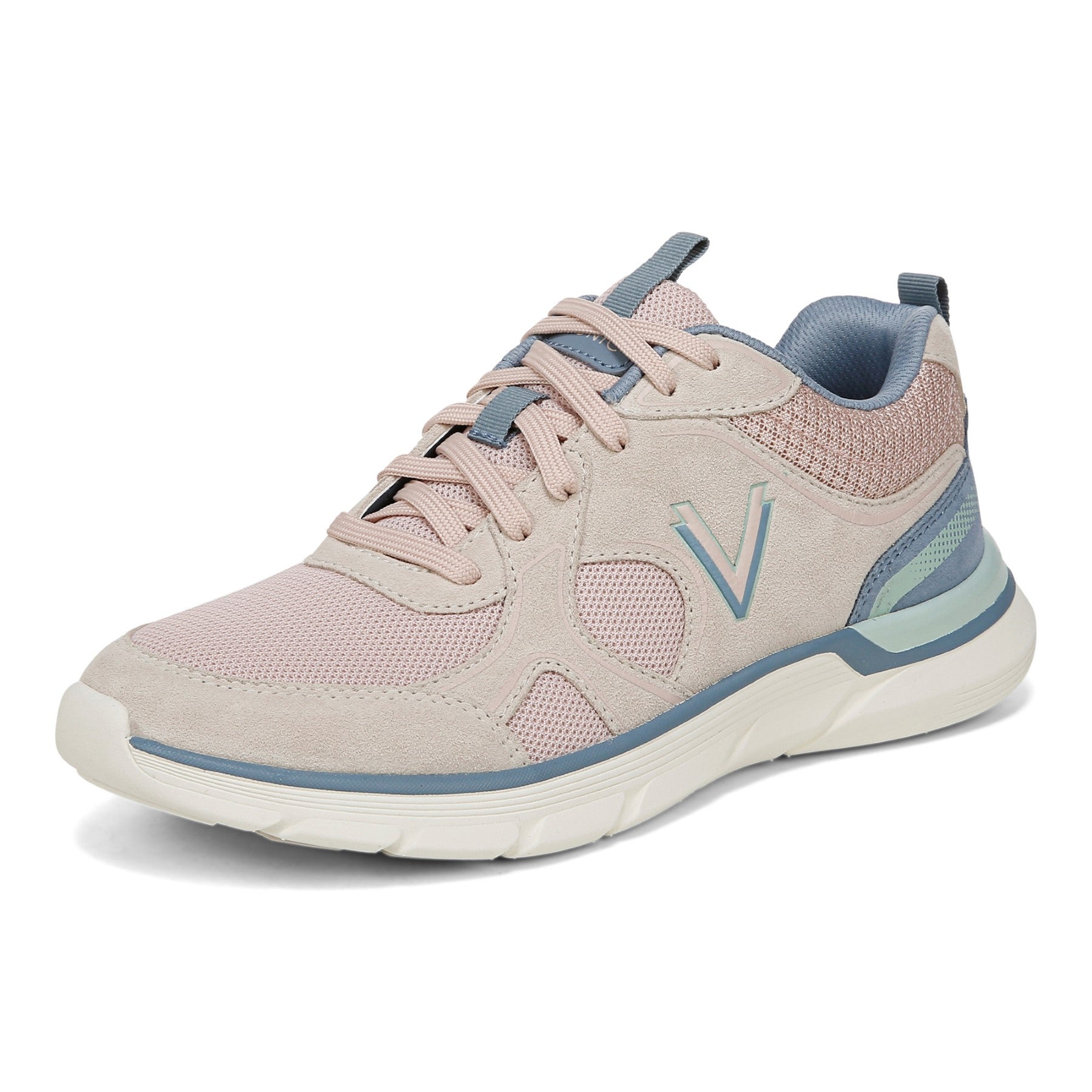 Vionic Walk Parkside Women's Walking Sneaker with Arch Support - Cameo Rose Multi - Left angle