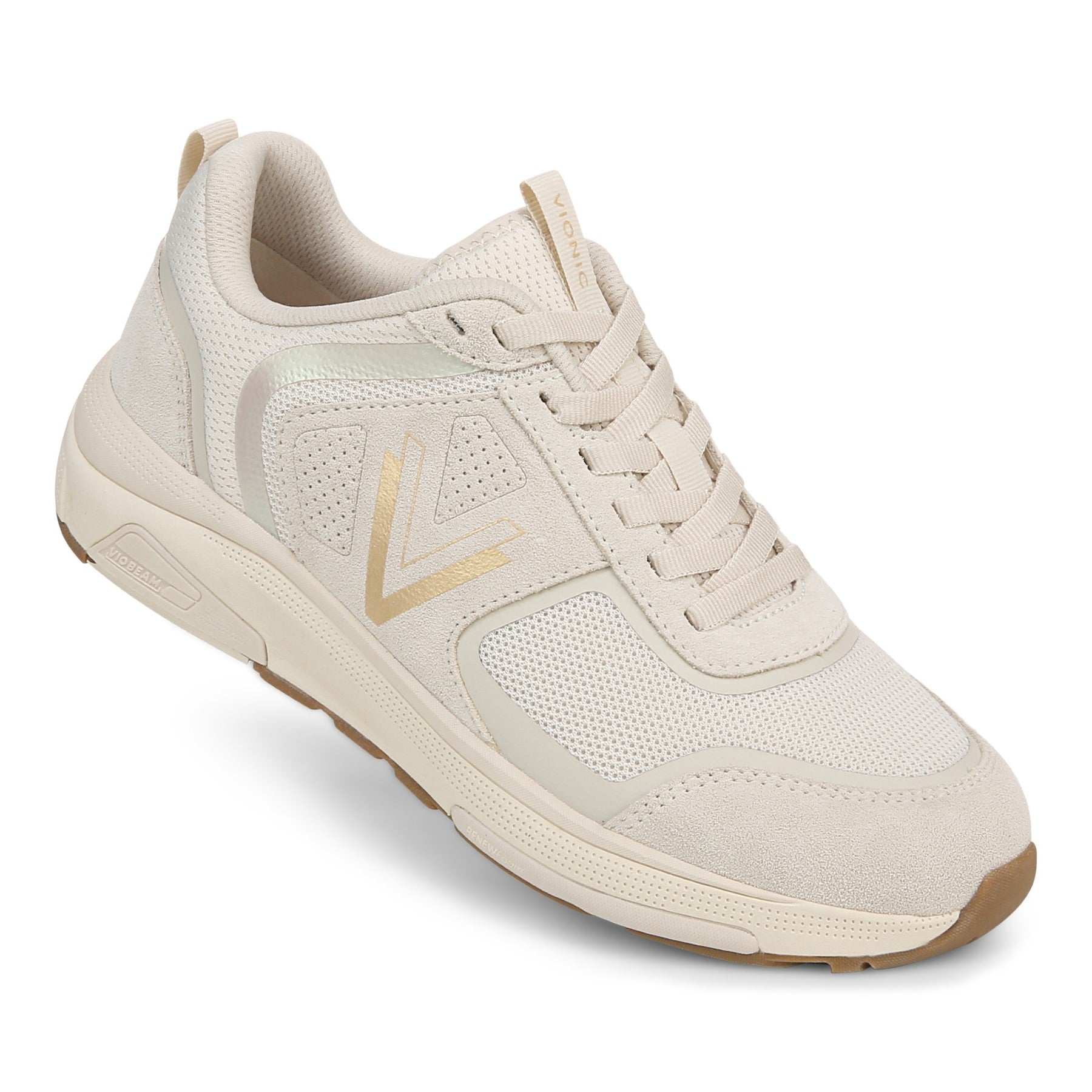 Vionic Walk Strider Women's Performance Walking Shoes - Cream/gold - WSTRIDER 001-I6629M3104-CREAM GOLD-13fl-med