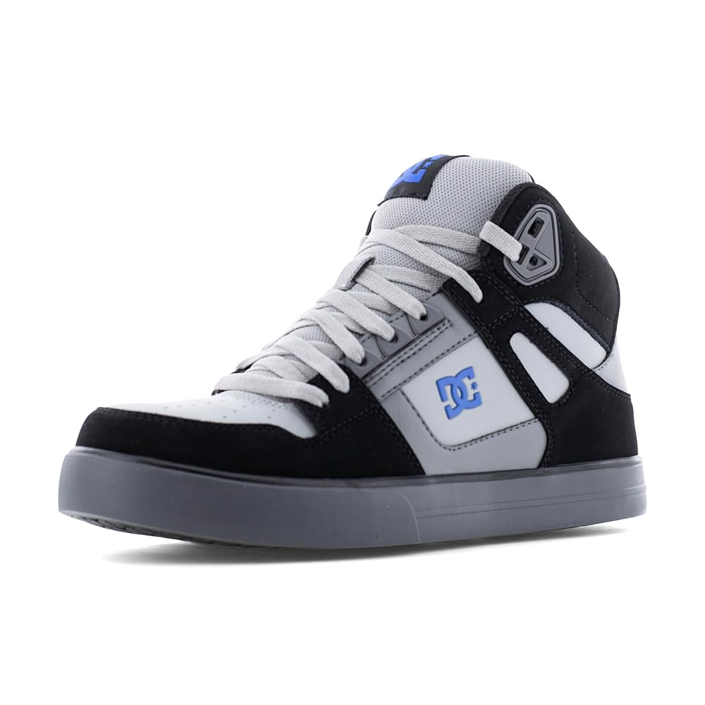 DC Work Crew Pure Work Men's Composite Toe High-Top Work Shoe - Black / Gray / Blue - 
