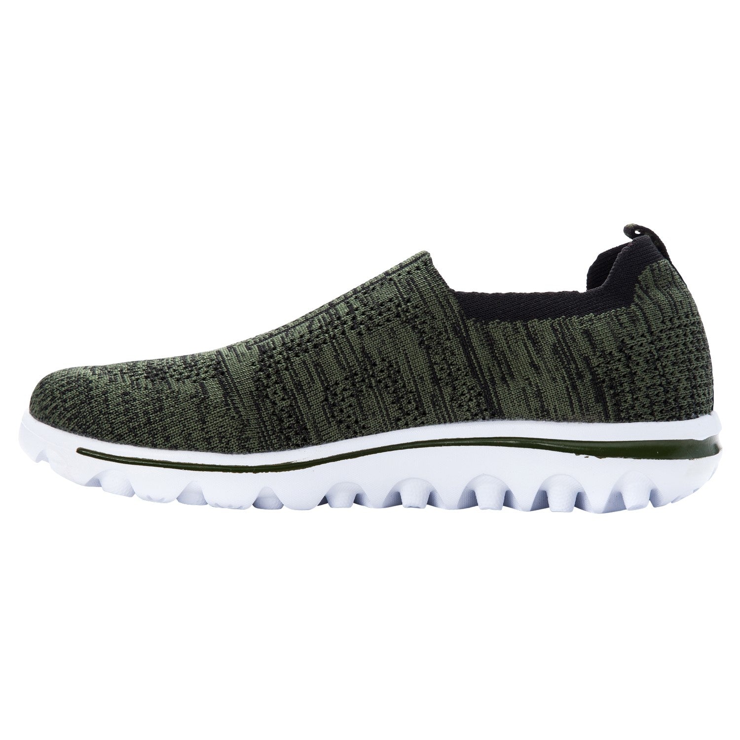 Propet TravelActiv Stretch Womens Active Travel - Army Green - instep view