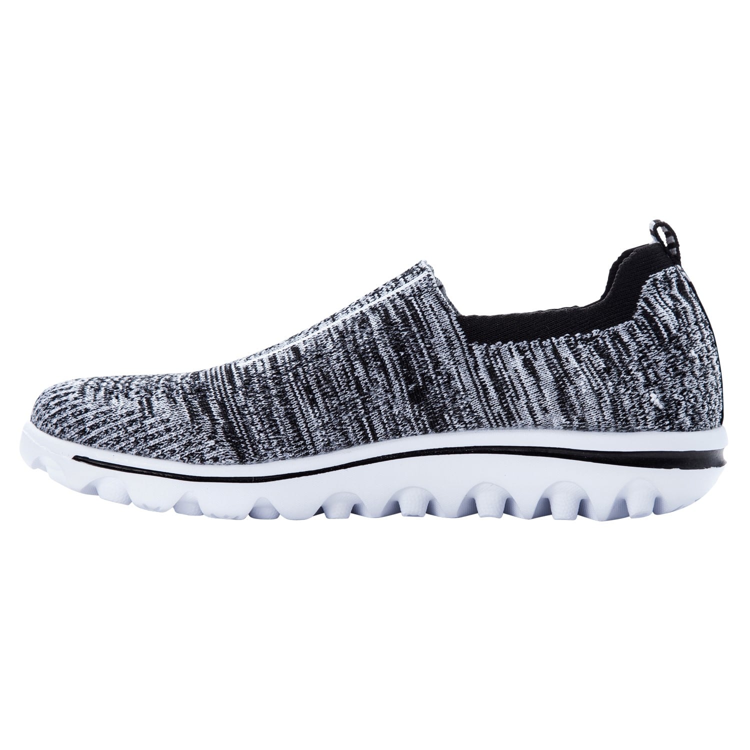 Propet TravelActiv Stretch Womens Active Travel - Black/Grey - instep view