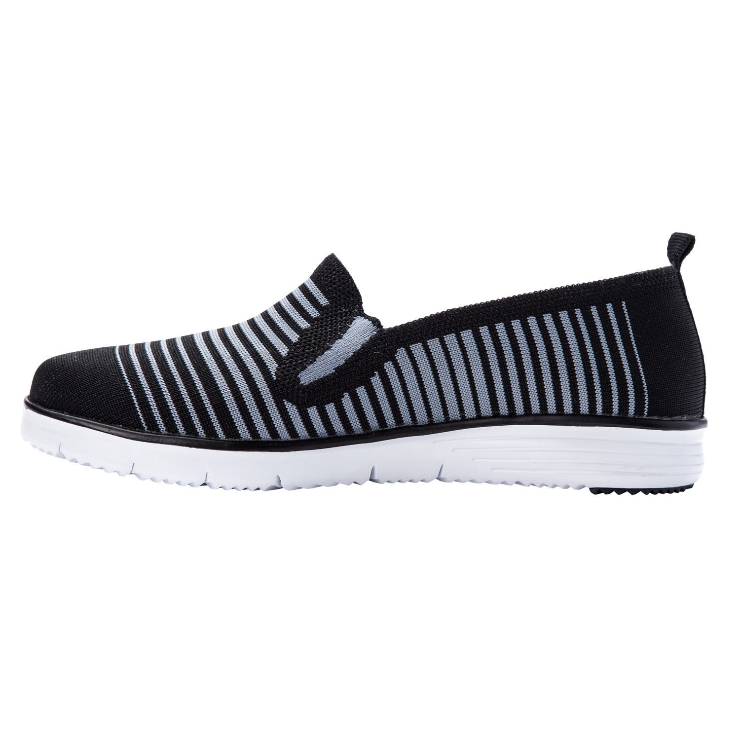 Propet TravelFit Slipon Womens Active Travel - Black/Grey - instep view