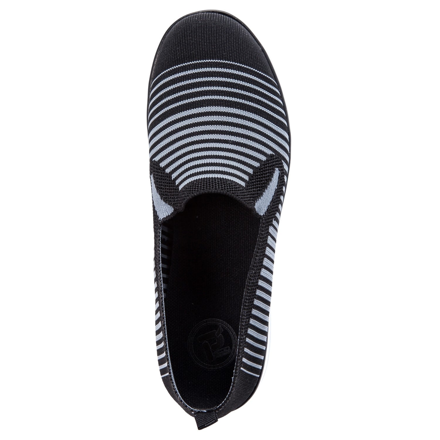 Propet TravelFit Slipon Womens Active Travel - Black/Grey - top view