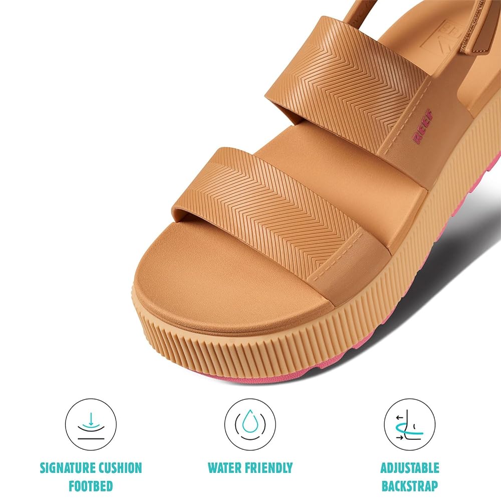 Reef Water Vista Higher Women's Platform Sandals - Natural/hot Pink