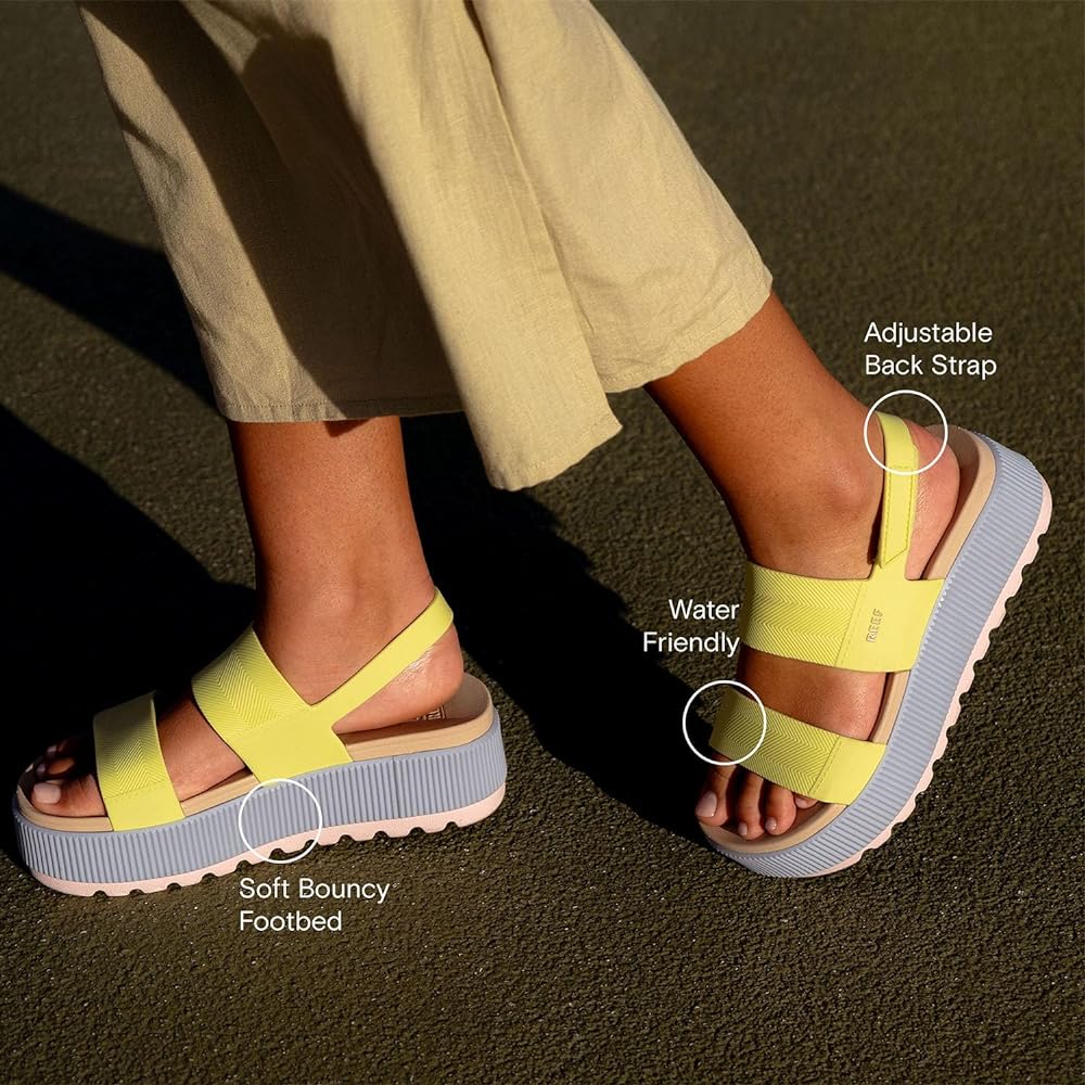 Reef Water Vista Higher Women's Platform Sandals - Natural/hot Pink