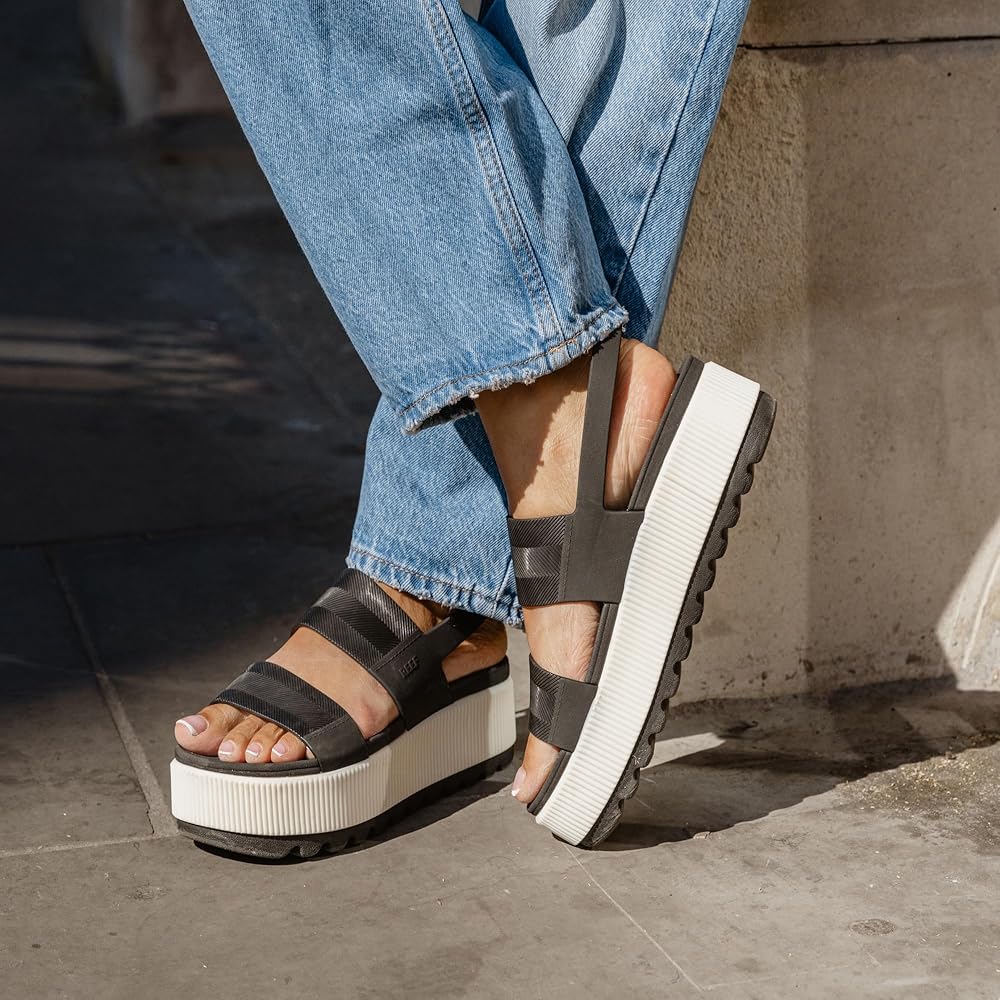 Reef Water Vista Higher Women's Platform Sandals - Black Vintage