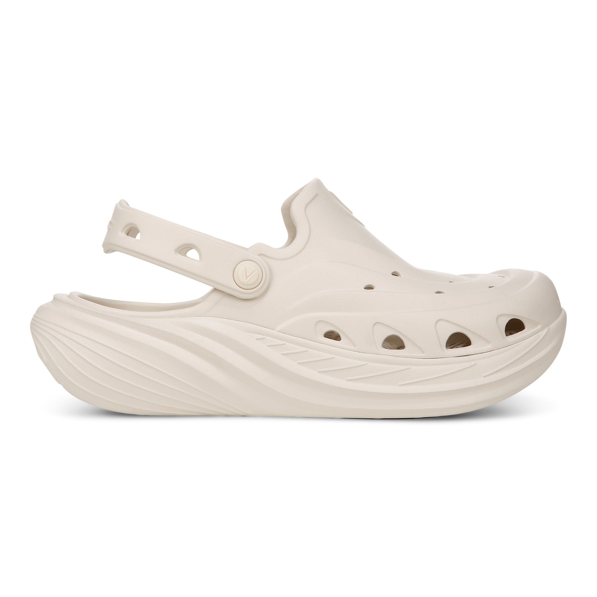 Vionic Wave RX Unisex Slip-on Supportive Cushioned Comfort Clog - Cream - Right side