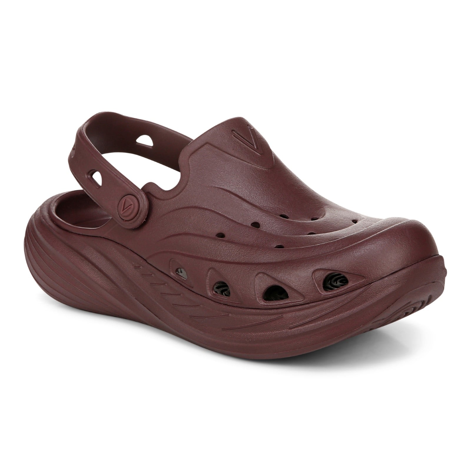 Vionic Wave RX Unisex Slip-on Supportive Cushioned Comfort Clog - Port Wine - Angle main