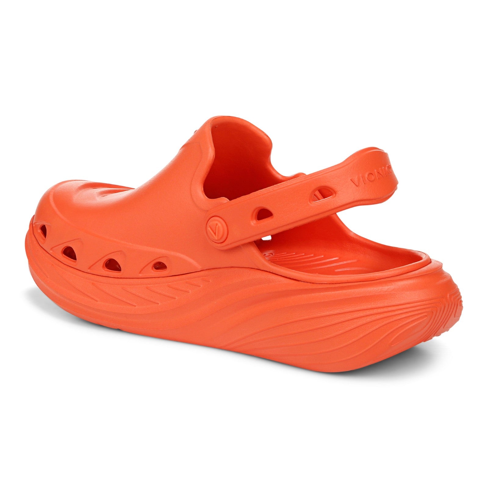 Vionic Wave RX Unisex Slip-on Supportive Cushioned Comfort Clog - Tangerine Tango - Back angle
