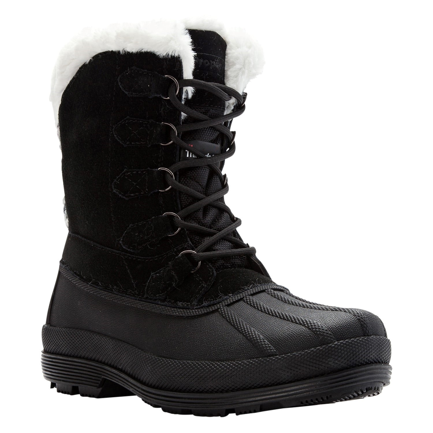 Propet Lumi Tall Lace - Boots Cold Weather - Women's in Black/White