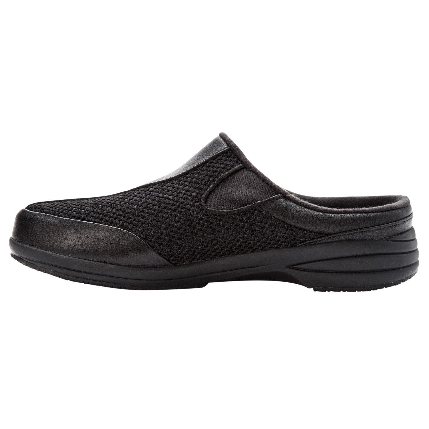 Propet Washable Walker Slide  Womens Slip Resistant - Black Mesh - instep view