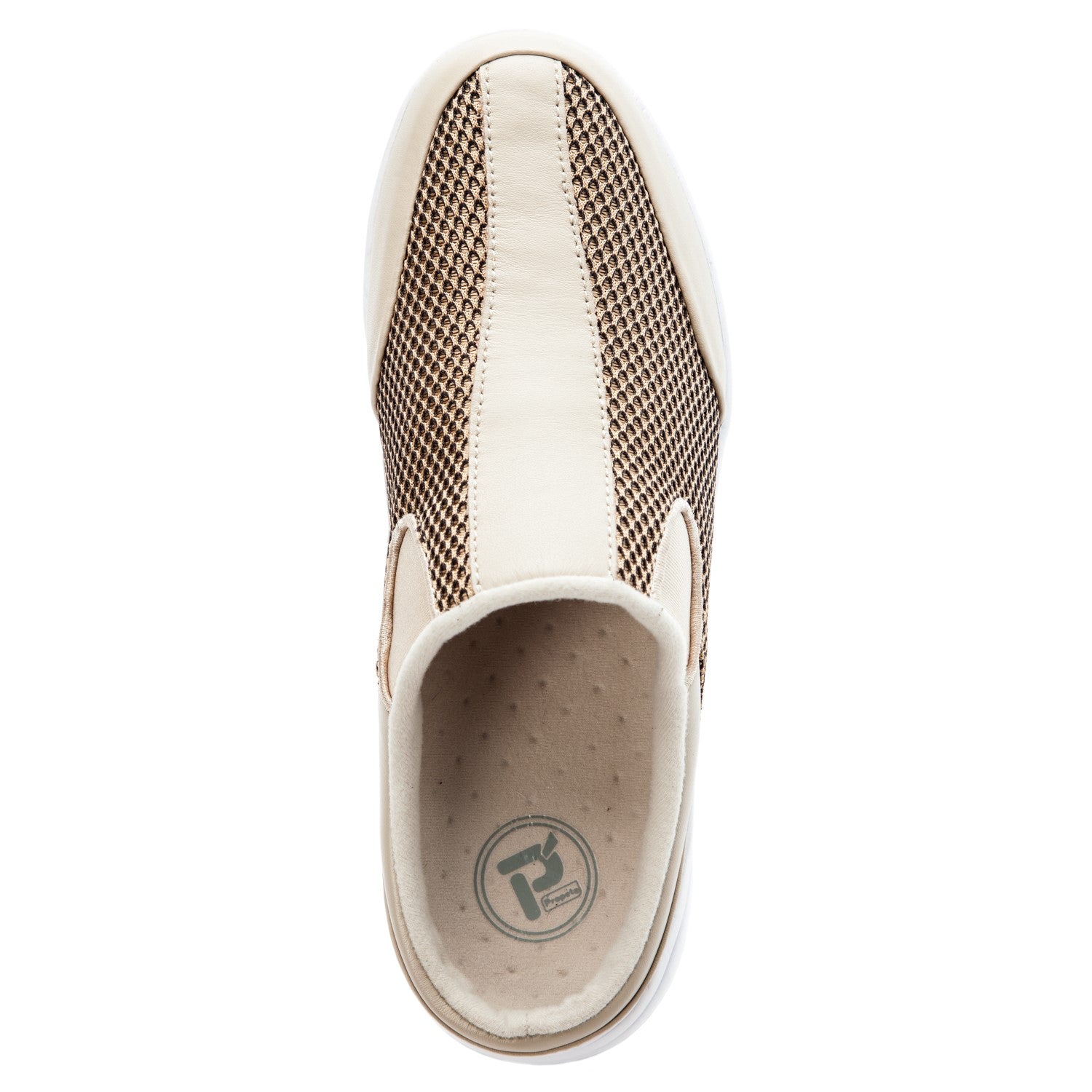 Propet Washable Walker Slide  Womens Slip Resistant - Gold Mesh - top view