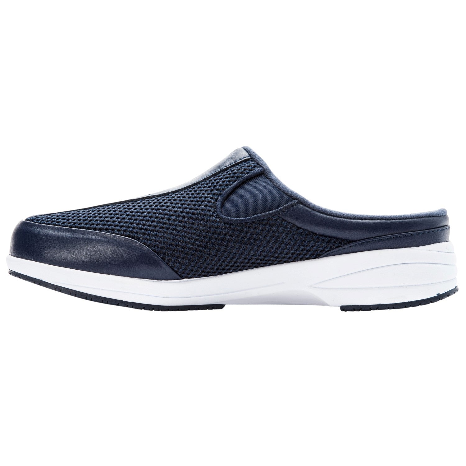 Propet Washable Walker Slide  Womens Slip Resistant - Navy Mesh - instep view
