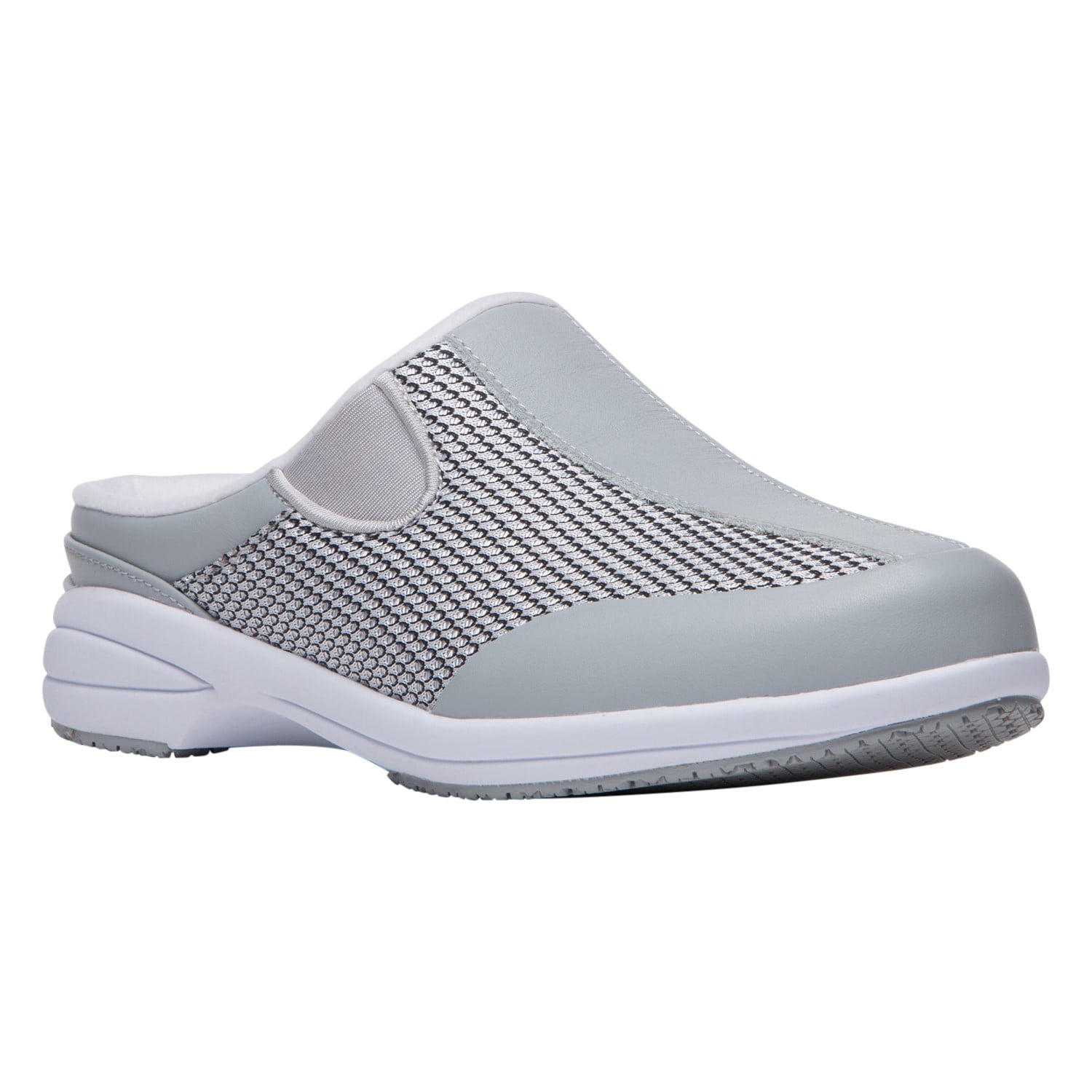 Propet Washable Walker Slide  Womens Slip Resistant - Silver Mesh - angle view - main