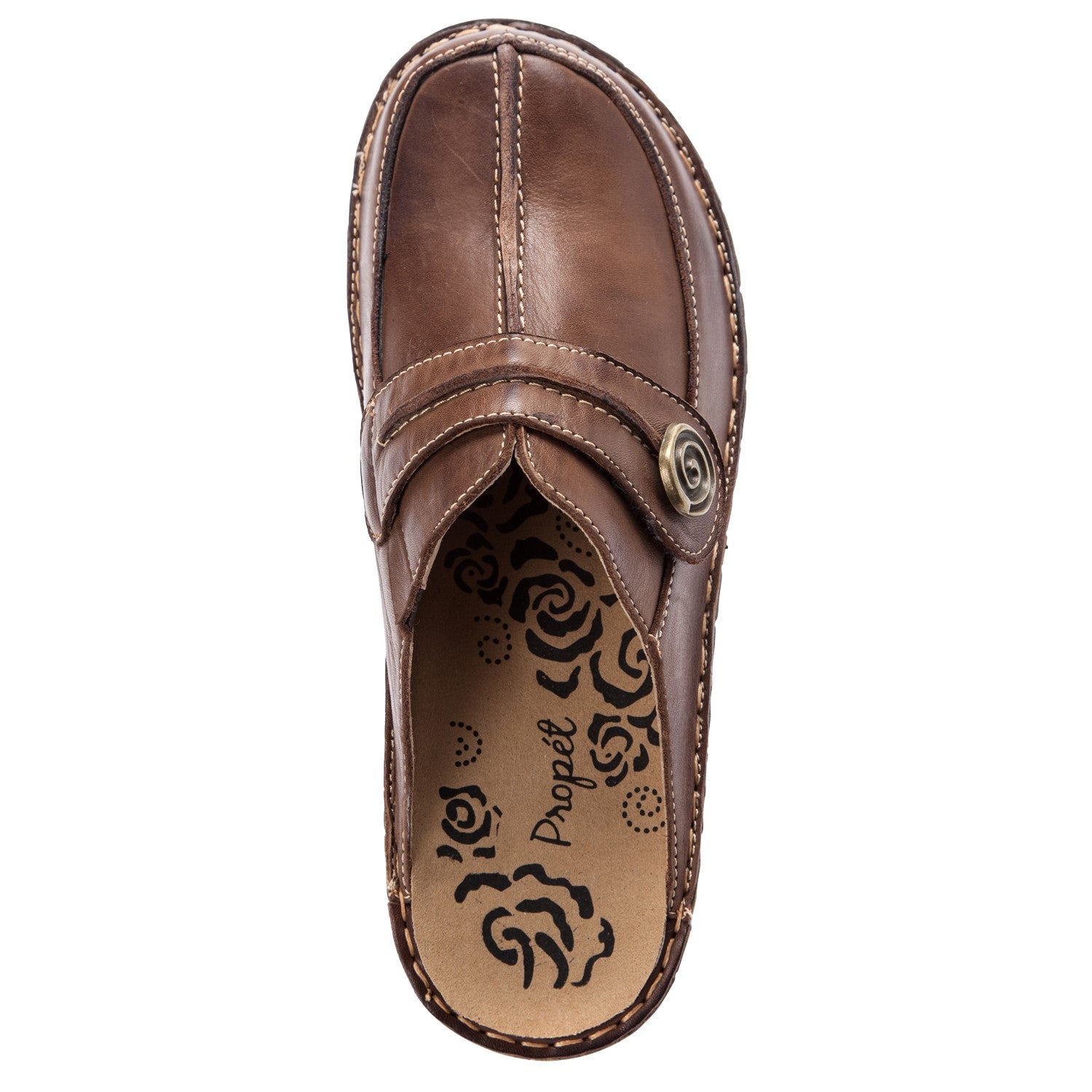 Propet Jana Womens Slip Resistant - Brown - top view