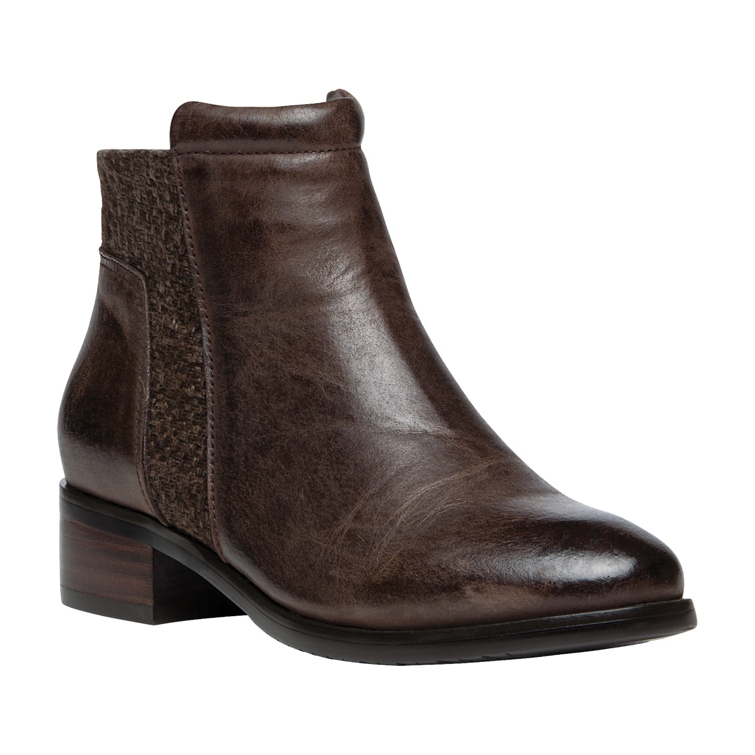 Propet Taneka - Women's Leather Heeled Comfort Boot in Brown