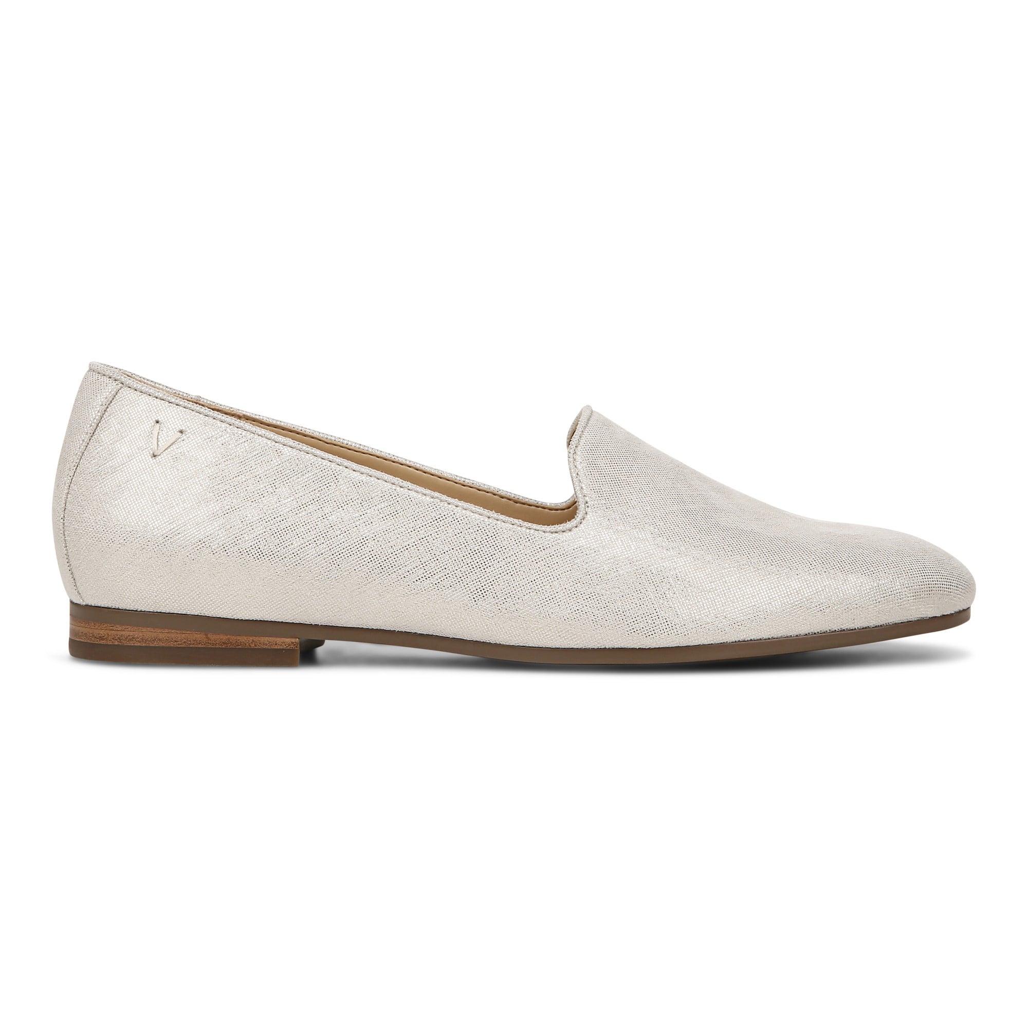 Vionic Willa Womens Sleek Leather Casual Slip On Moc - Silver Shimmer Txtl - Right side
