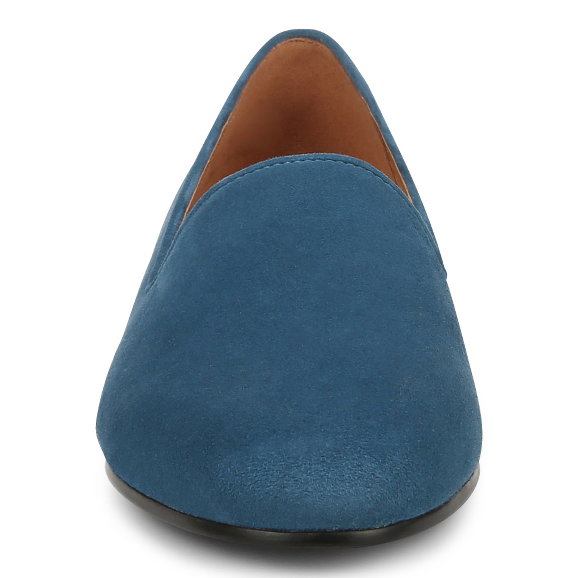 Vionic Willa Womens Sleek Leather Casual Slip On Moc - Dark Teal Suede - Front