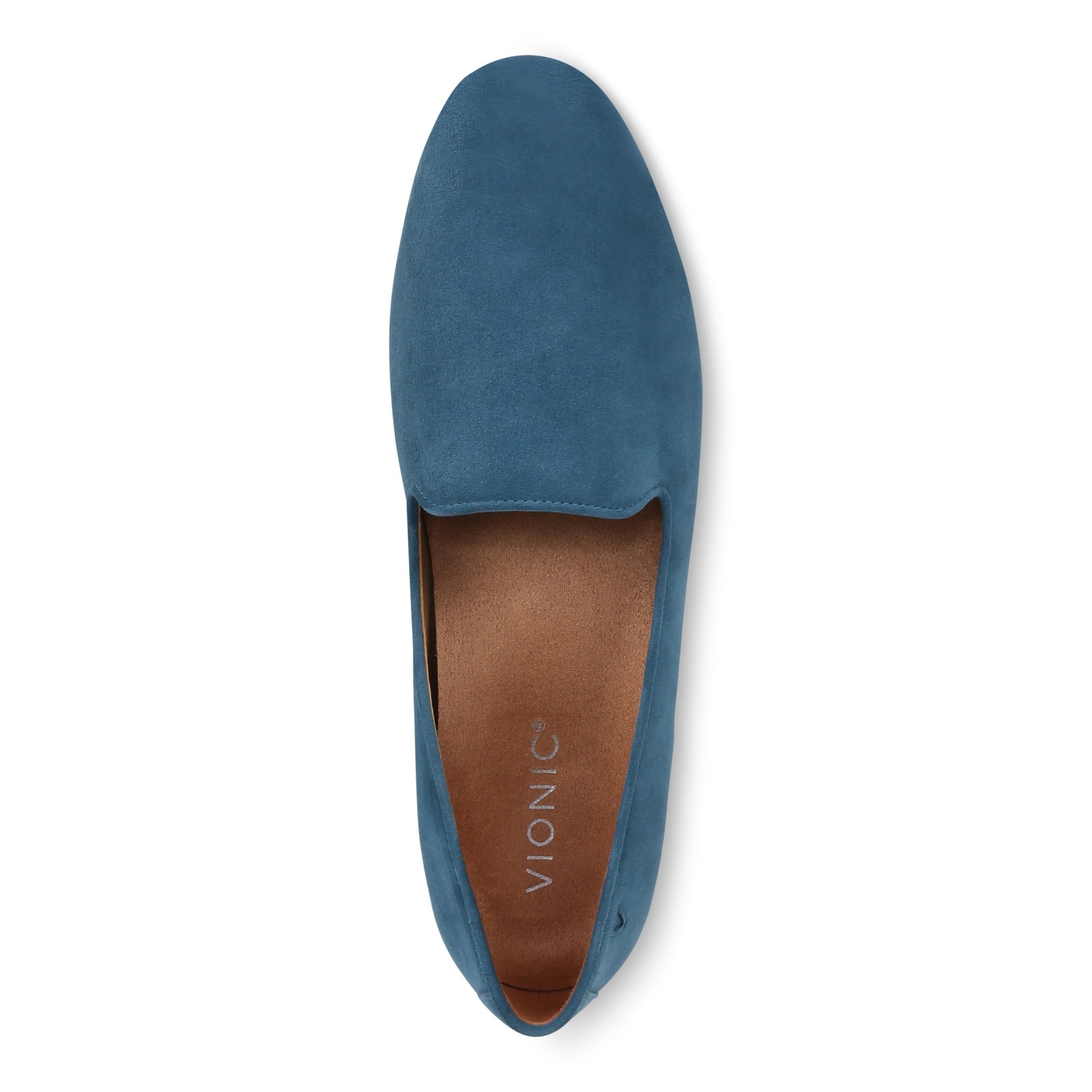 Vionic Willa Womens Sleek Leather Casual Slip On Moc - Dark Teal Suede - Top