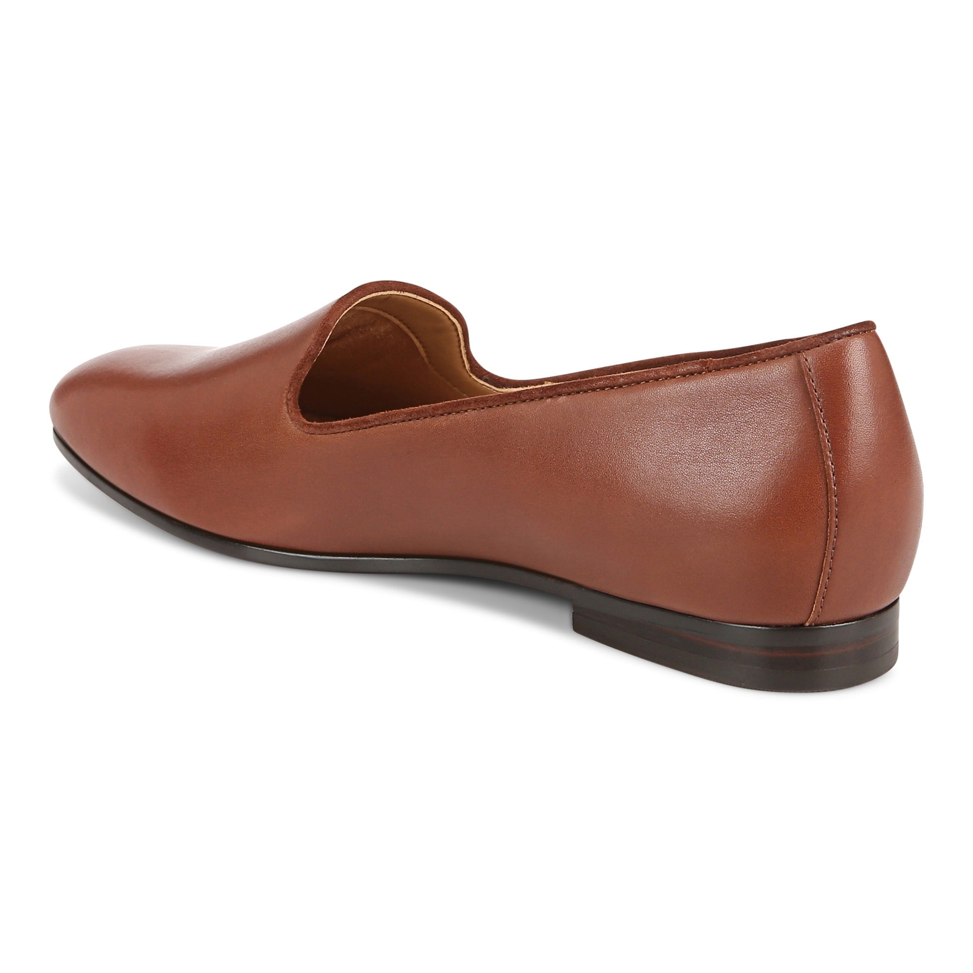 Vionic Willa Womens Sleek Leather Casual Slip On Moc - Brown Nappa Leather - Back angle