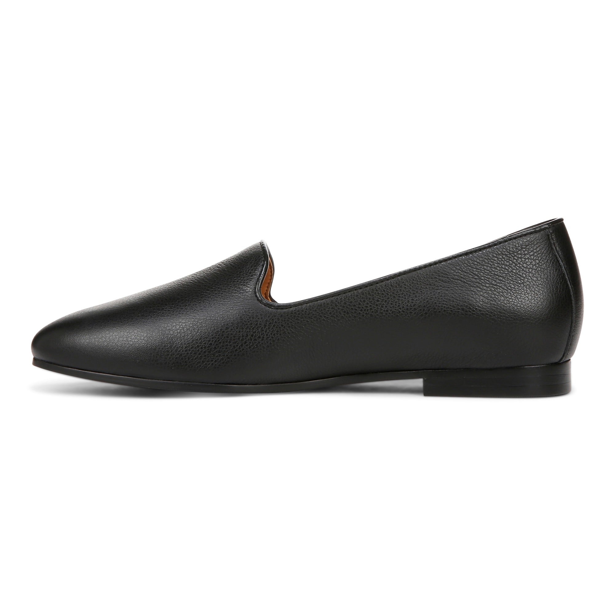 Vionic Willa II Women's Comfort Slip-on Flat - Black Leather - Left Side