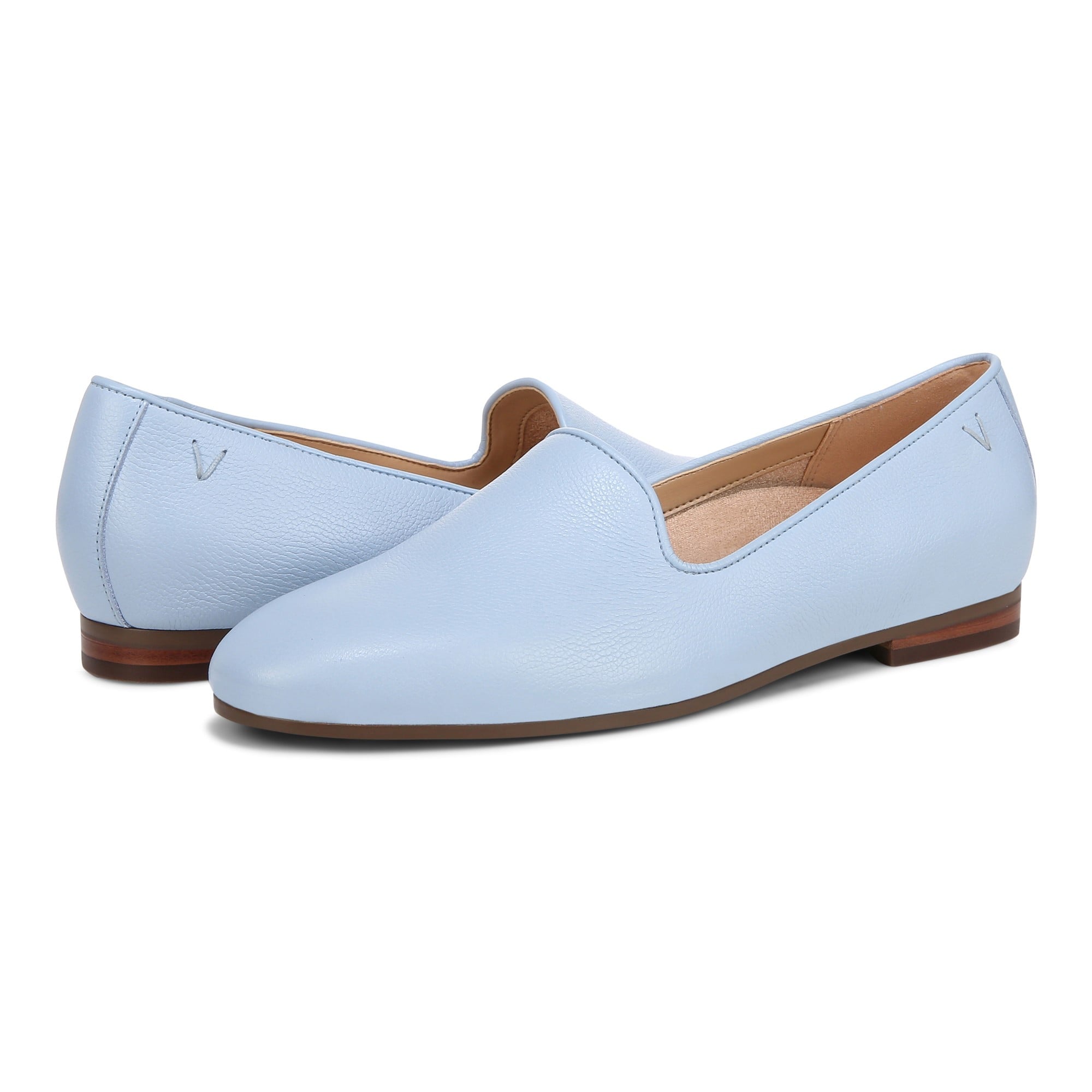 Vionic Willa II Women's Comfort Slip-on Flat - Skyway Blue - pair left angle