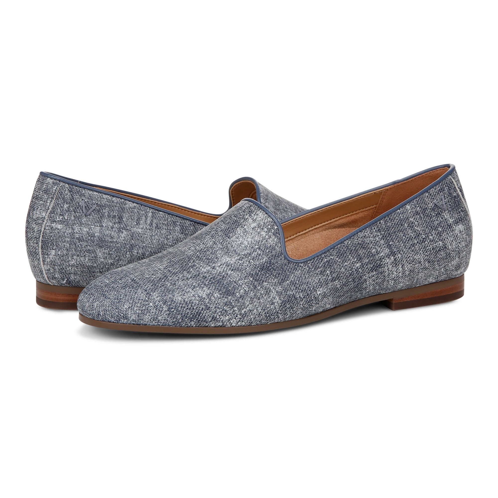 Vionic Willa II Women's Comfort Slip-on Flat - Denim Blue - pair left angle