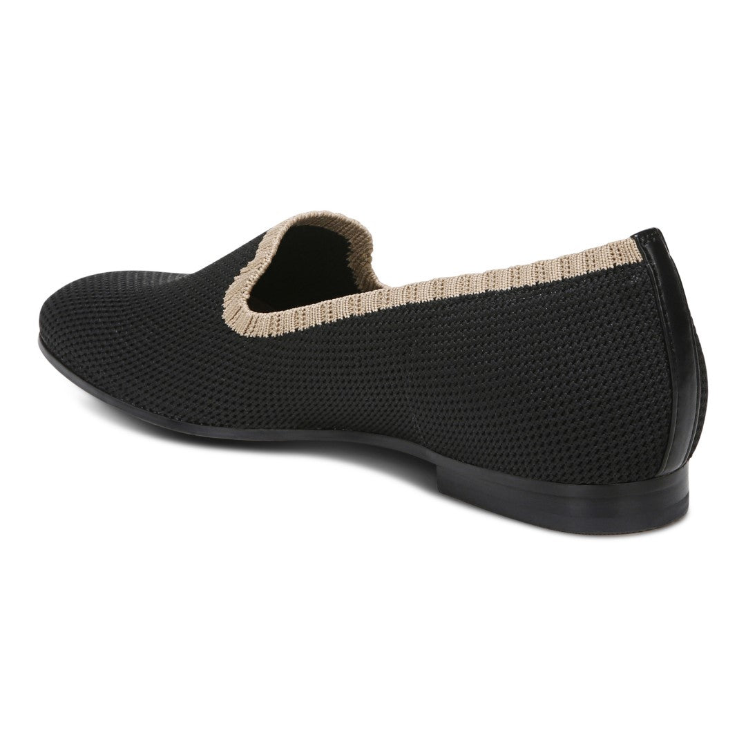 Vionic Willa Knit Womens Slip On/Loafer/Moc Casual - Black Knit - Back angle