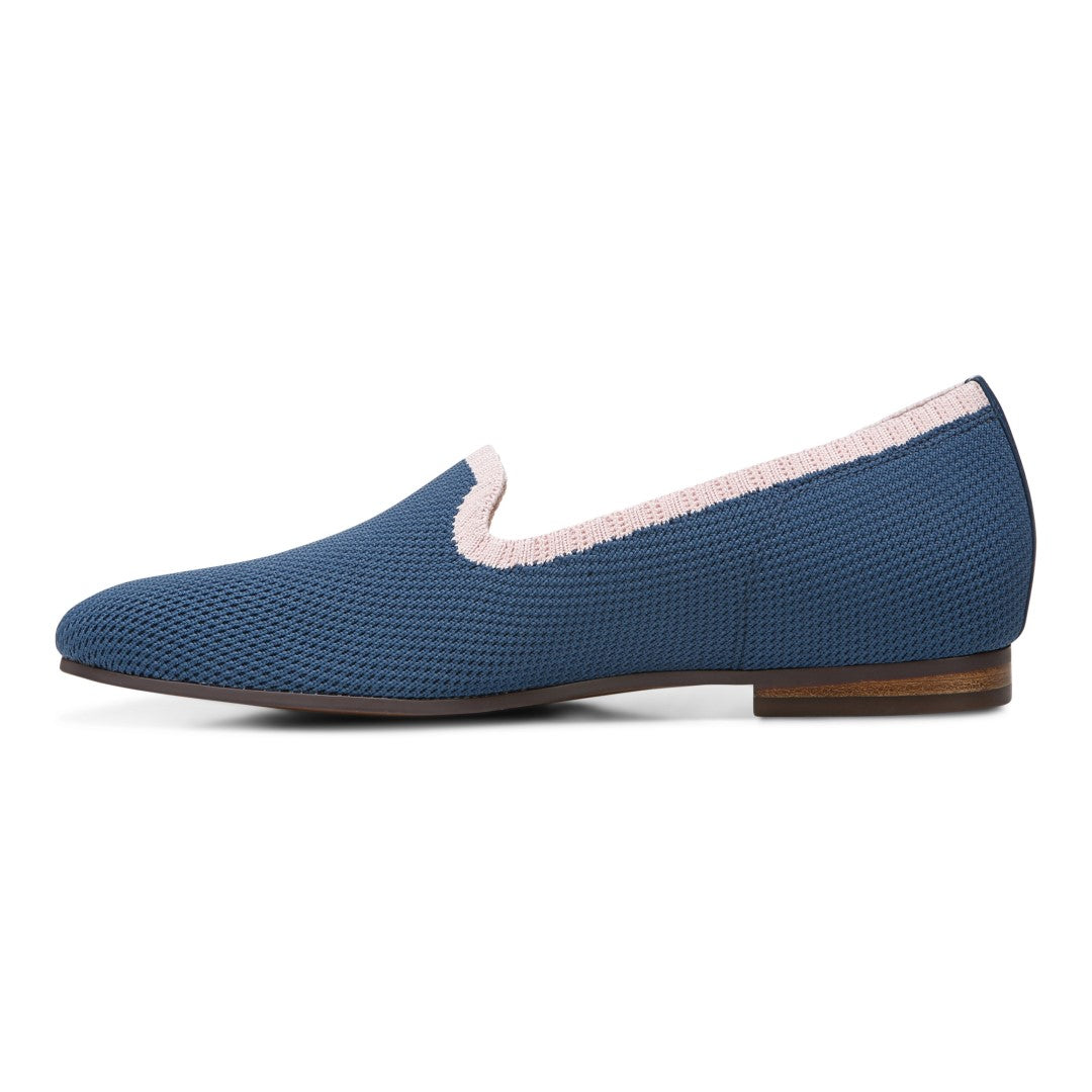 Vionic Willa Knit Womens Slip On/Loafer/Moc Casual - Dark Blue Knitt - Left Side