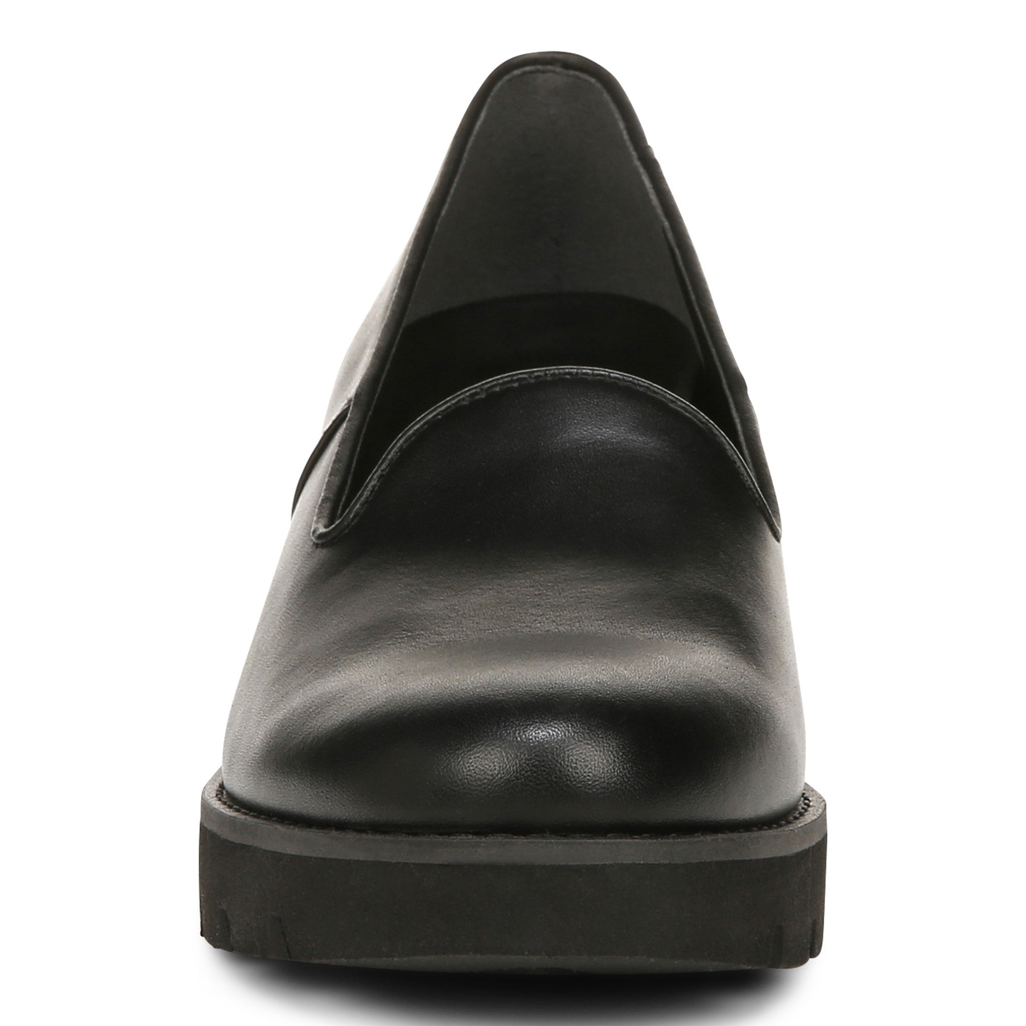 Vionic Willa Wedge Womens Slip On/Loafer/Moc Wedge - Black Leather - Front
