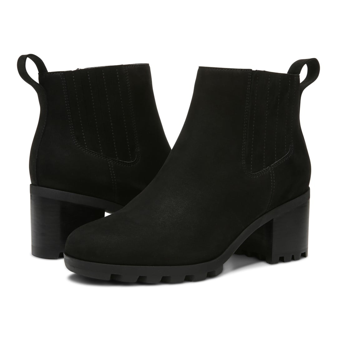 Vionic Wilma Womens Ankle/Bootie Shrtboot - Black Wp Nubuck - pair left angle