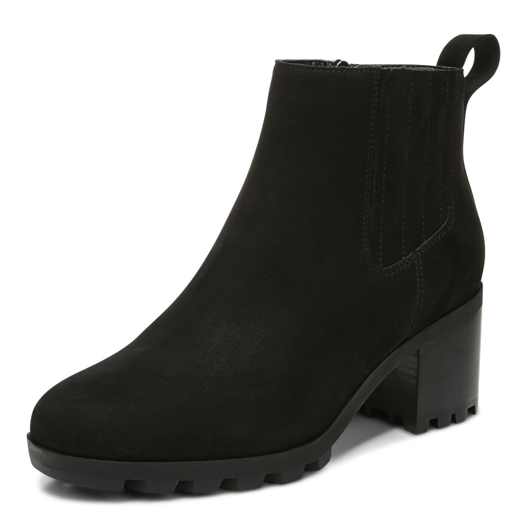 Vionic Wilma Womens Ankle/Bootie Shrtboot - Black Wp Nubuck - Left angle