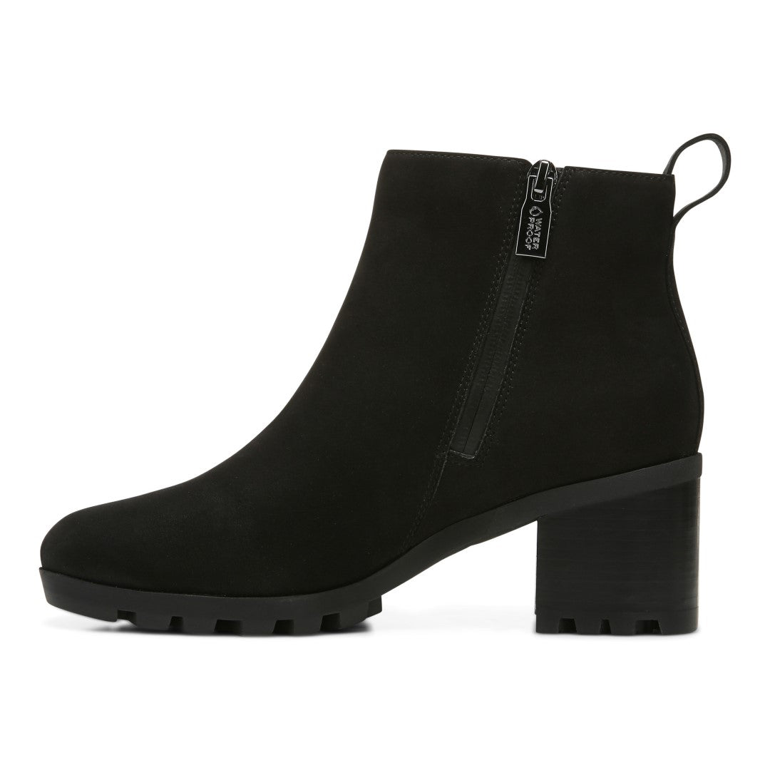 Vionic Wilma Womens Ankle/Bootie Shrtboot - Black Wp Nubuck - Left Side
