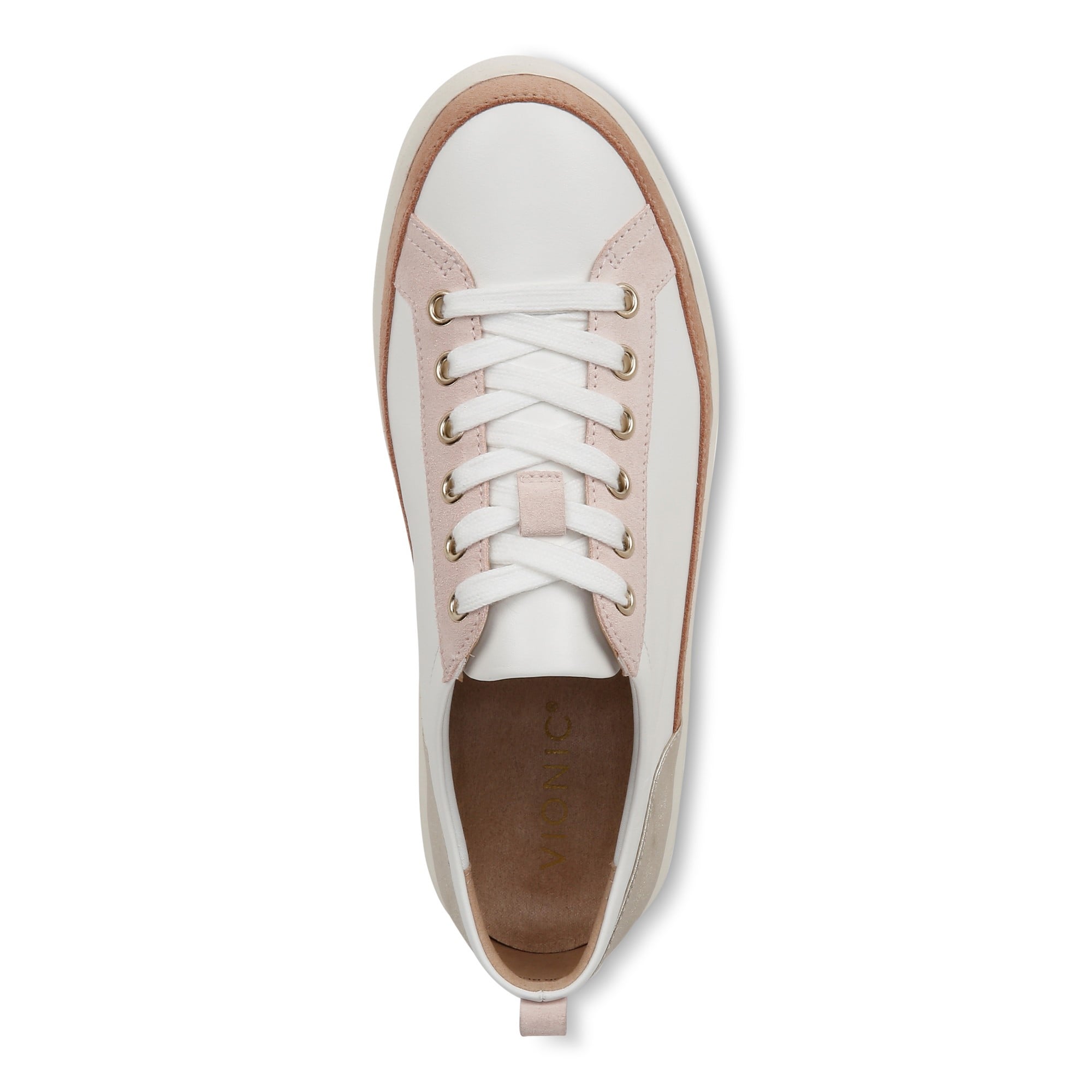 Vionic Winny Women's Casual Sneaker - White/gold - Top