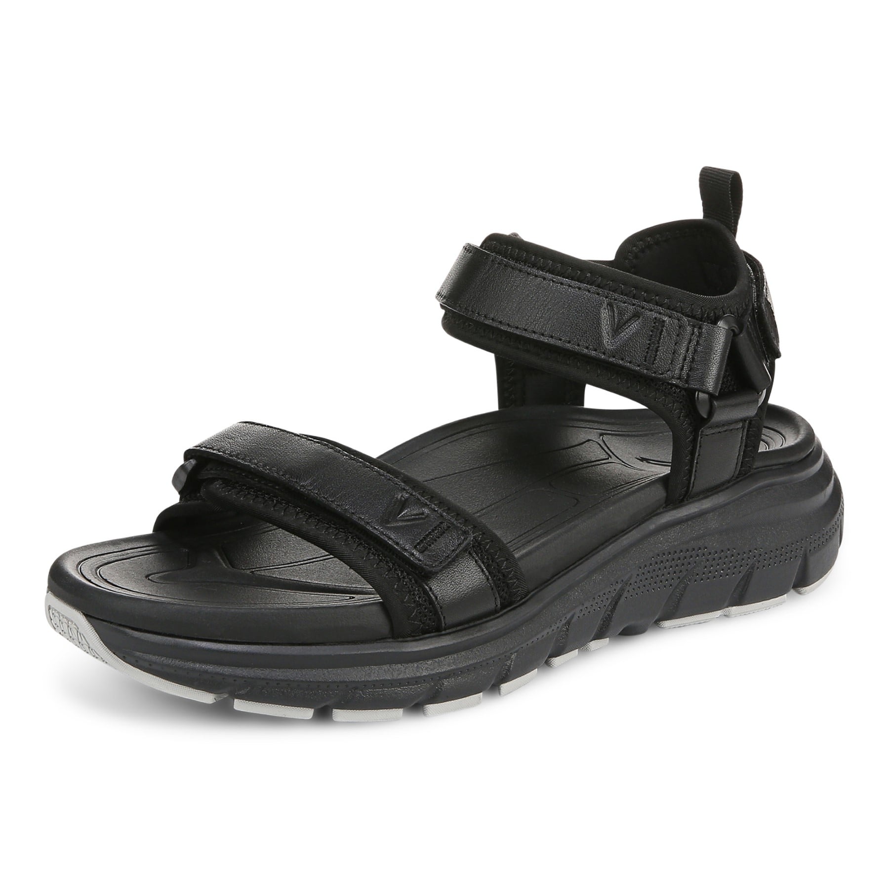 Vionic Walk Max Wanderer womens Quarter/Ankle/T-Strap Sandal - Black - Left angle