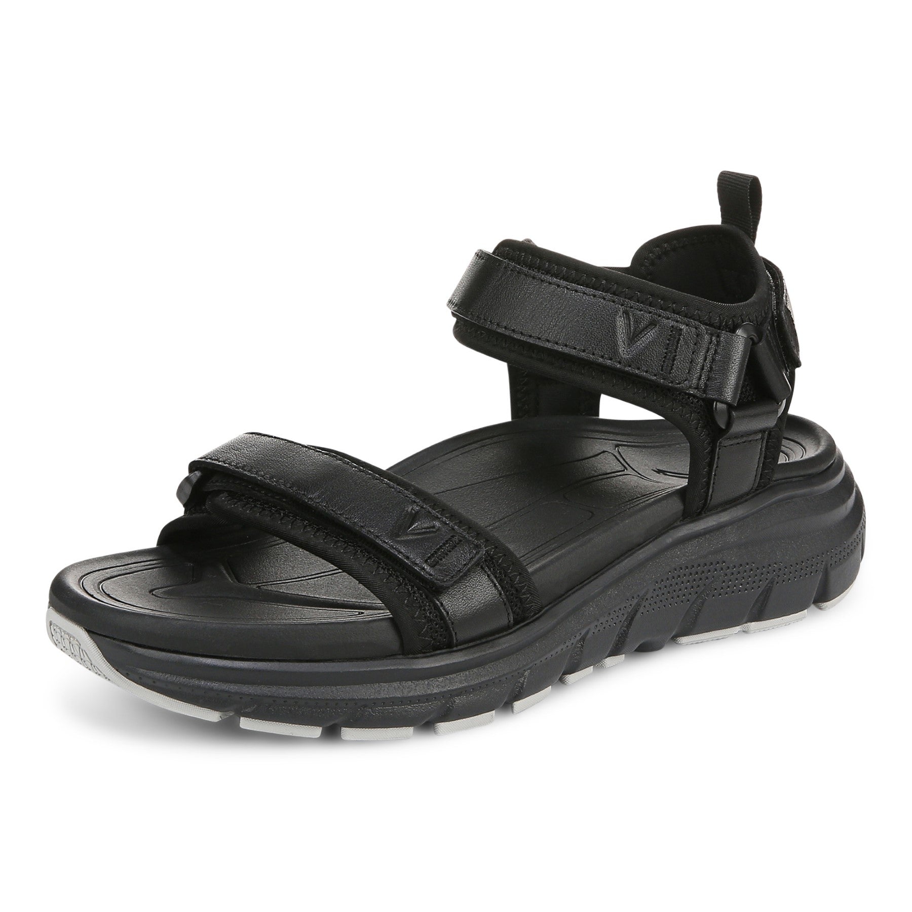 Vionic Walk Max Wanderer womens Quarter/Ankle/T-Strap Sandal - Black - Left angle