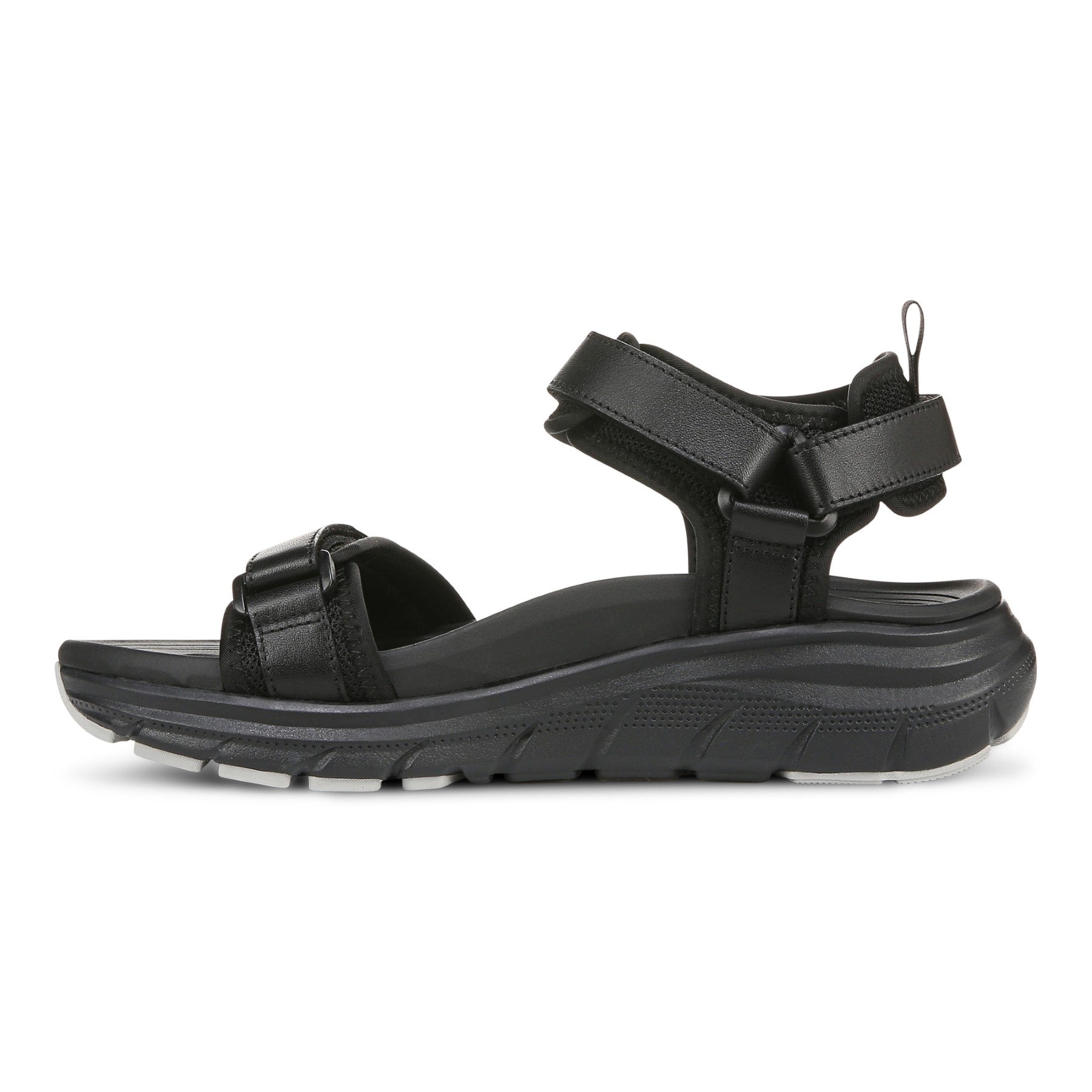 Vionic Walk Max Wanderer womens Quarter/Ankle/T-Strap Sandal - Black - Left Side