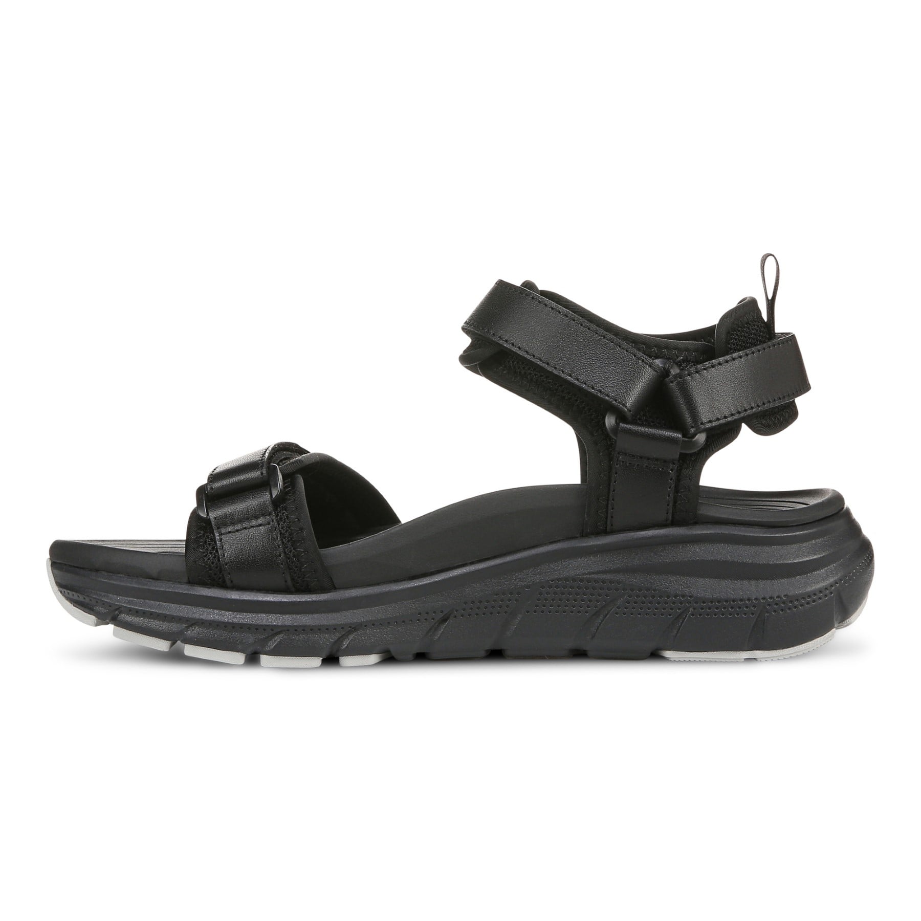 Vionic Walk Max Wanderer womens Quarter/Ankle/T-Strap Sandal - Black - Left Side