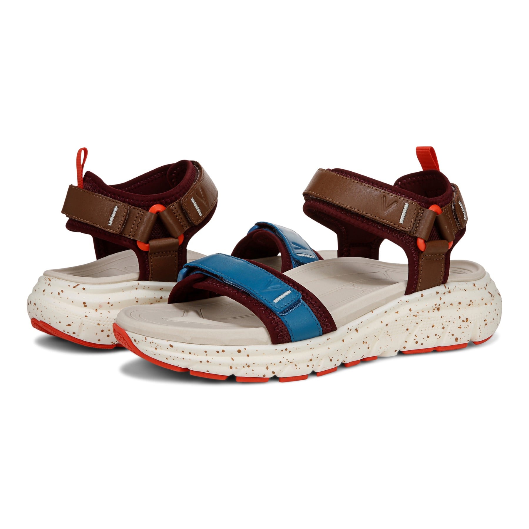 Vionic Walk Max Wanderer womens Quarter/Ankle/T-Strap Sandal - Ivory Multi - pair left angle