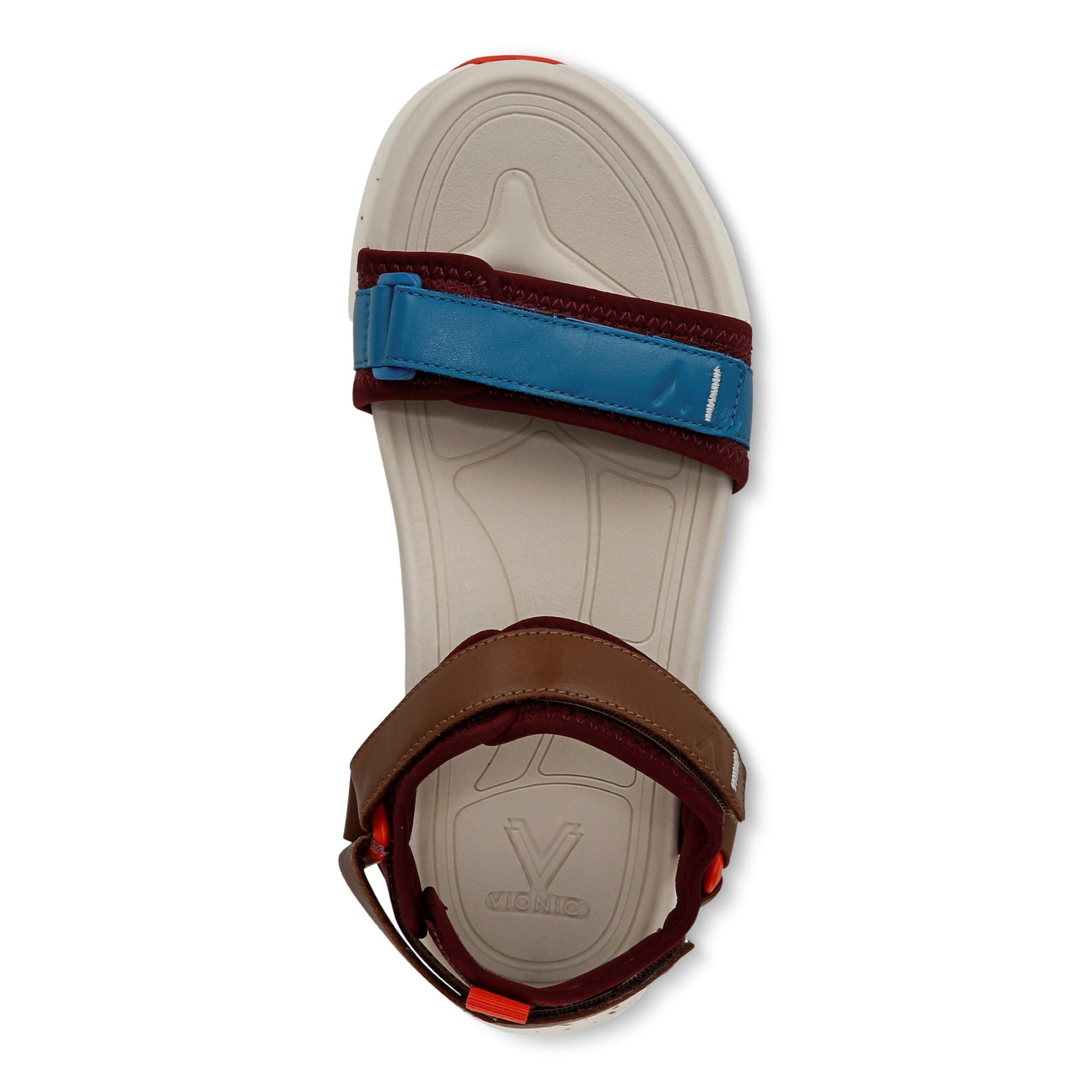 Vionic Walk Max Wanderer womens Quarter/Ankle/T-Strap Sandal - Ivory Multi - Top